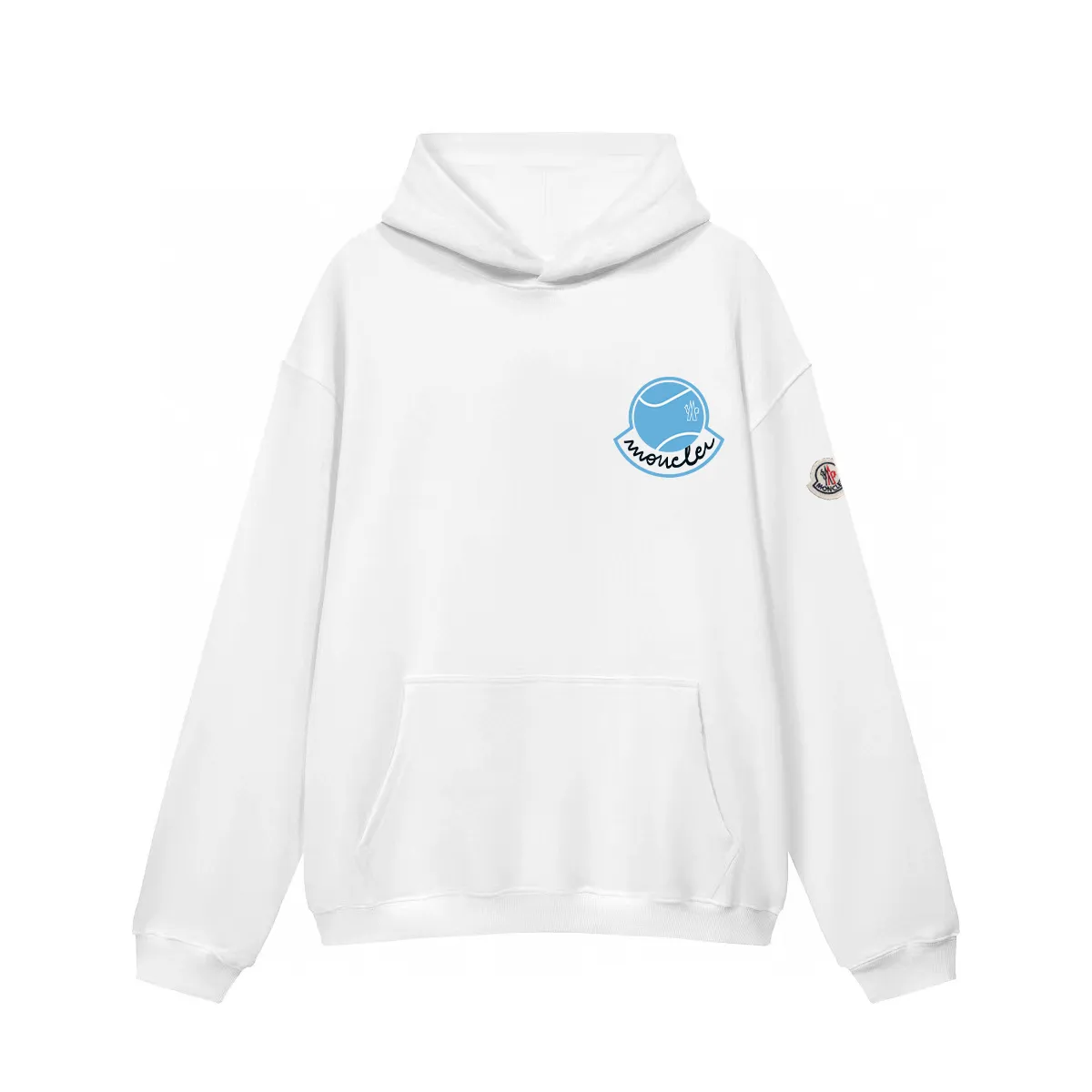 P270 Recommended for sale with confidence Moncler Mouth Mouth 480g Velvet printed hooded sweatshirt Australian velvet fabric is soft and comfortable, does not shrink, does not deform, does not pill) Original customized accessories Collar label Wash mark Hang tag Packaging (perfect details) Color White Black Size XS-L - Copy (48) - Copy