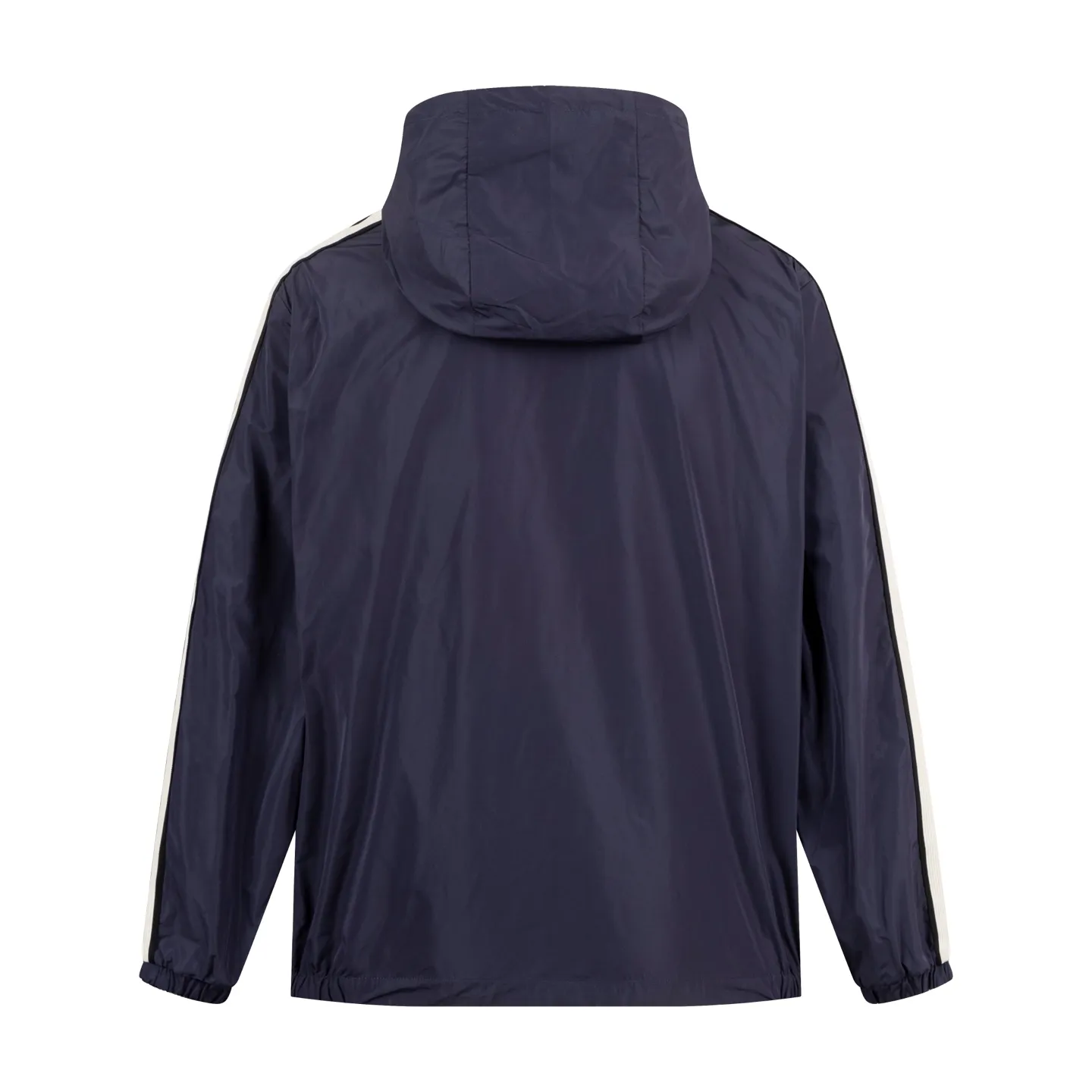 P550 Exclusive supply] Moncler Webbing Armband Lightweight Jacket (Navy Blue) The fabric is made of 100% polyester fiber to create a tough protective outer layer. It is known for its excellent tear resistance and wear resistance. It can quickly return to flatness during wearing and maintain the crisp and stylish appearance of the clothing for a long time. At the same time, it is not easy to deform after being washed for a long time. Decorative edging in two different colors has been added to the center section of the sleeves. This design element not only adds visual highlights to the clothing, making it more fashionable and unique, the webbing is precisely positioned along the specified contours from the cuffs to the seam of the collar to ensure symmetry and overall smoothness. Before actual sewing, use very fine basting stitches for pre-fixing. This step is crucial to prevent the webbing from slipping, twisting, or wrinkling during sewing and ensuring that the final stitch is straight and perfect. Size:1/2/3/4