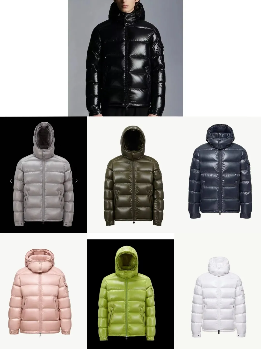P700 (Higher version, black with gray bottom ✅Same style for men and women) MONCLER Men's classic MAYA velvet and thickened upgraded version down jacket, all made of 90 velvet, 📢 The MON family must release a single product every year. Many celebrities have had the same style on the street. It has a slim fit, three-dimensional tailoring of shoulders, flap pockets on the sleeves and arms, and the free conversion of hood collar and stand-up collar. These characteristic elements have been retained, but this season's MAYA has obviously upgraded in color matching. Every color is outstanding in the classic color system. It is filled with 90 white duck down, which is as warm as ever. Color and size: classic black (black bottom) Gray bottom 1-6) Pink (0-3) White (1-5) Gray (1-5) Avocado green (1-5) Midnight blue (1-6) Olive green (1-6)