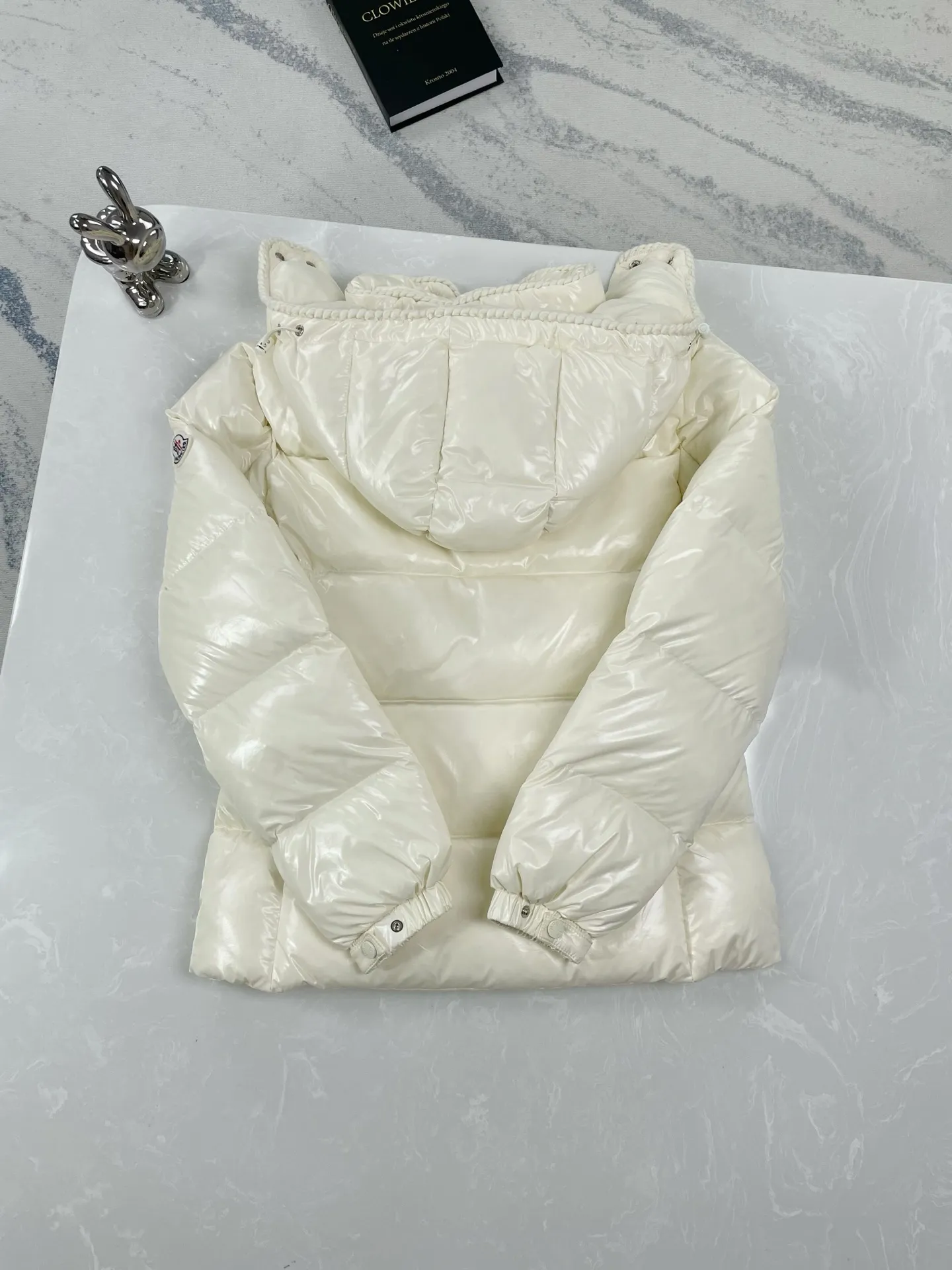 P930 (high version) Moncler-Mask-25ss woven trim hooded women's slimming waist down jacket Size:0 1 2 3