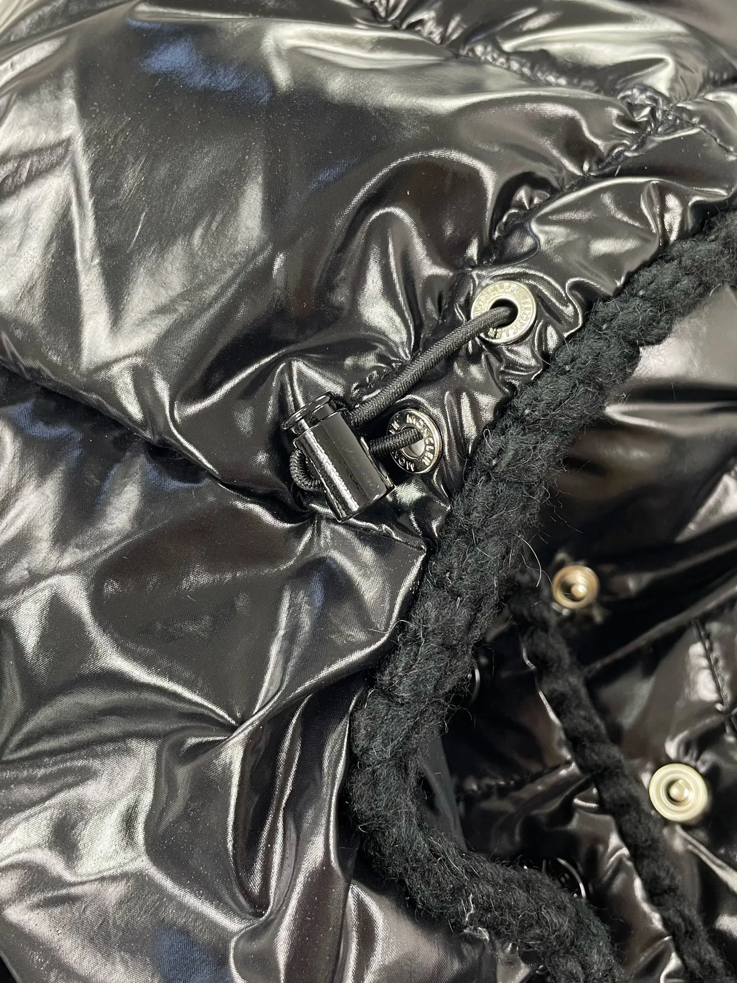 P930 (high version) Moncler-Mask-25ss woven trim hooded women's slimming waist down jacket Size:0 1 2 3
