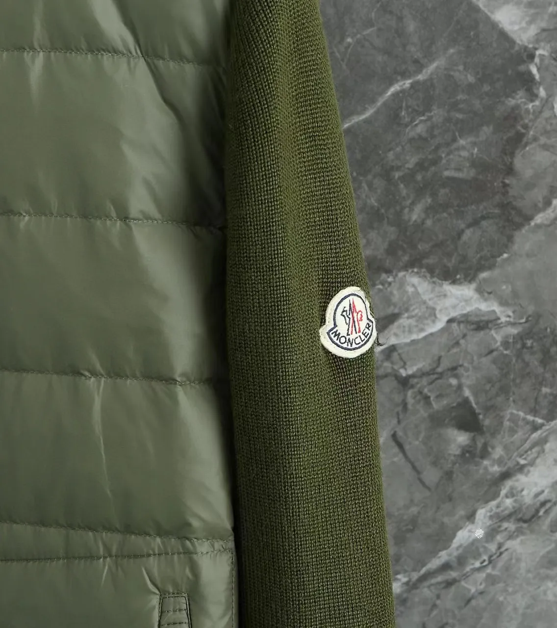 P680 9020# Spot Moncler Moncler 25 new men's wool knitted stitching stand-up collar thin down jacket