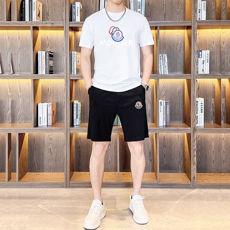 P290 Brand【MONCLER】2025 new men's short-sleeved shorts suit! Synchronous sales on the official website! High-end version on the market! It feels delicate and soft! Make you more comfortable to wear! The draped silhouette is awesome! Size: M-5XL (please state your height and weight when placing an order)