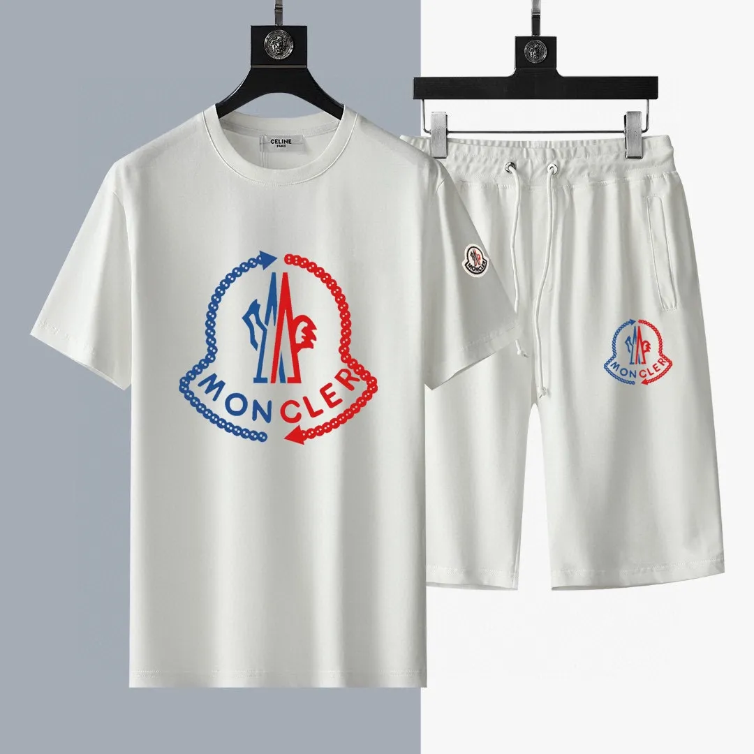 P280 Brand [MONCLER] 2025 new men’s short-sleeved shorts suit! Synchronous sales on the official website! High-end version on the market! It feels delicate and soft! Make you more comfortable to wear! The draped silhouette is awesome! Size: M-5XL (please state your height and weight when placing an order)