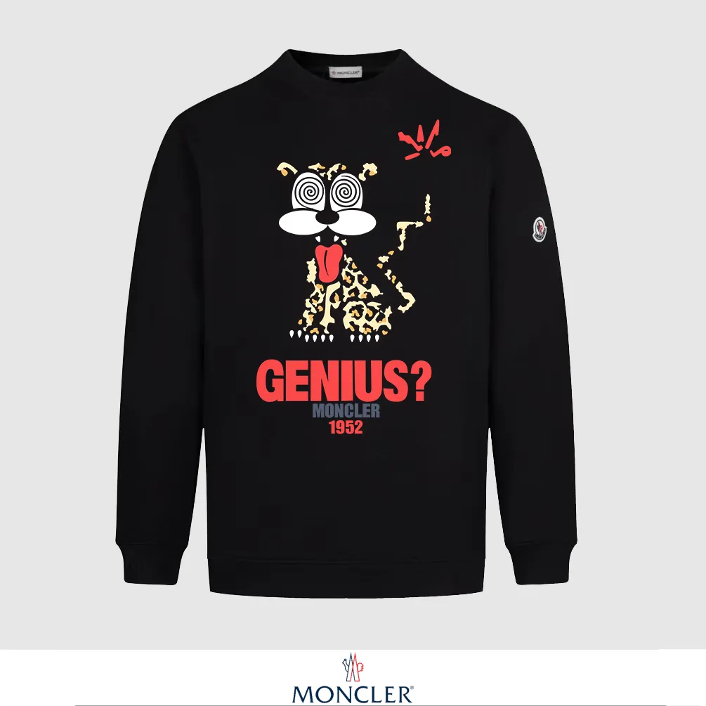 P240 Recommend the most popular Moncler masked 380g printed terry crew neck sweatshirt. Breathable pure cotton fabric. The texture is very soft and comfortable. No shrinkage, no deformation, no pilling). Original customized accessories. Collar label. Wash mark. Hang tag. Packaging (perfect details). Color: White. Black. Size: XS S M L.