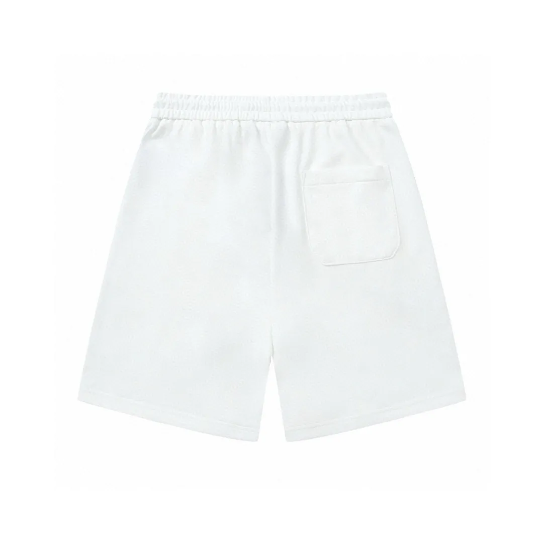 P170 Moncler 2025 new style, light luxury, defective logo printing, essential for daily commuting for men and women, casual shorts ·Customized terry fabric ·Elastic + drawstring adjustable waist ·Waist tag and three wash marks complete Color: White Size: XS S M L