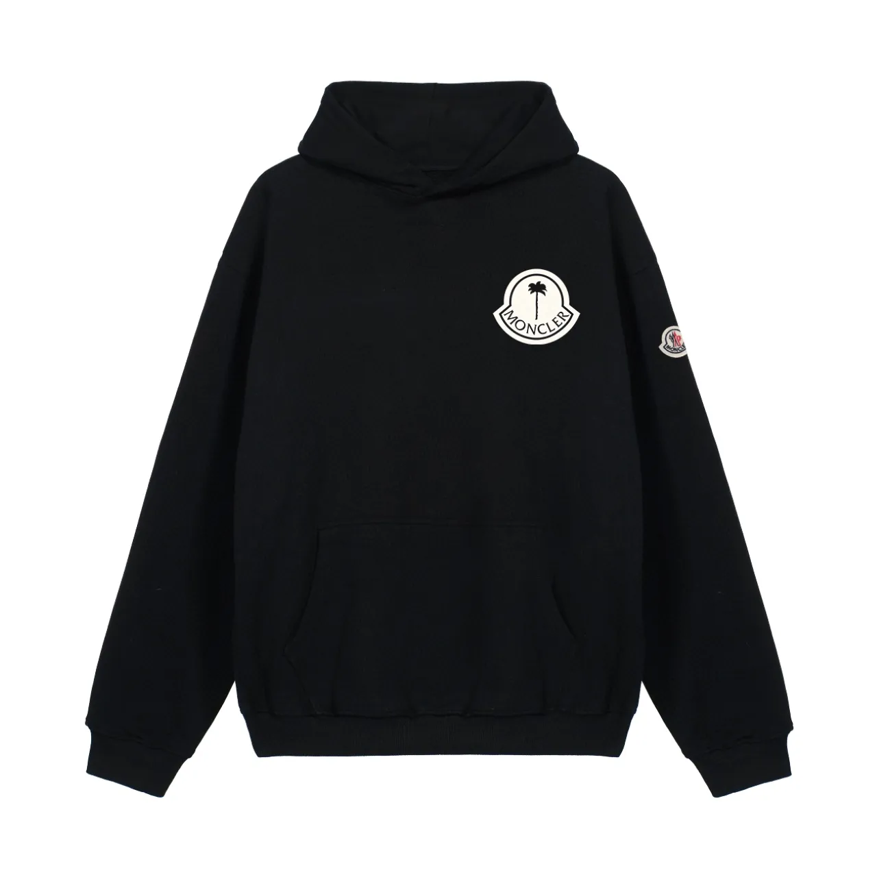 P270 Recommend with confidence, Moncler Mouth Mouth 480g Velvet Printed Hooded Sweatshirt, Australian velvet fabric is soft and comfortable, does not shrink, does not deform, does not pill) Original customized accessories Collar label Wash mark Hang tag Packaging (perfect details) Color White Black Size XS-L - Copy (43) - Copy