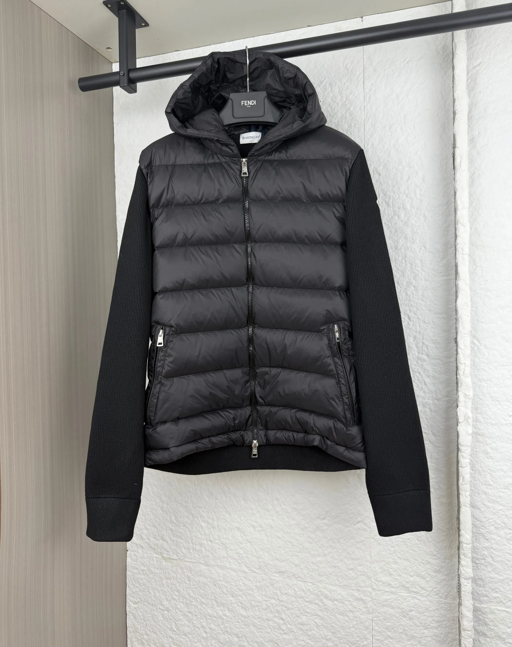 P690 Moncler wool knitted patchwork hooded down jacket 0/1/2/3/4