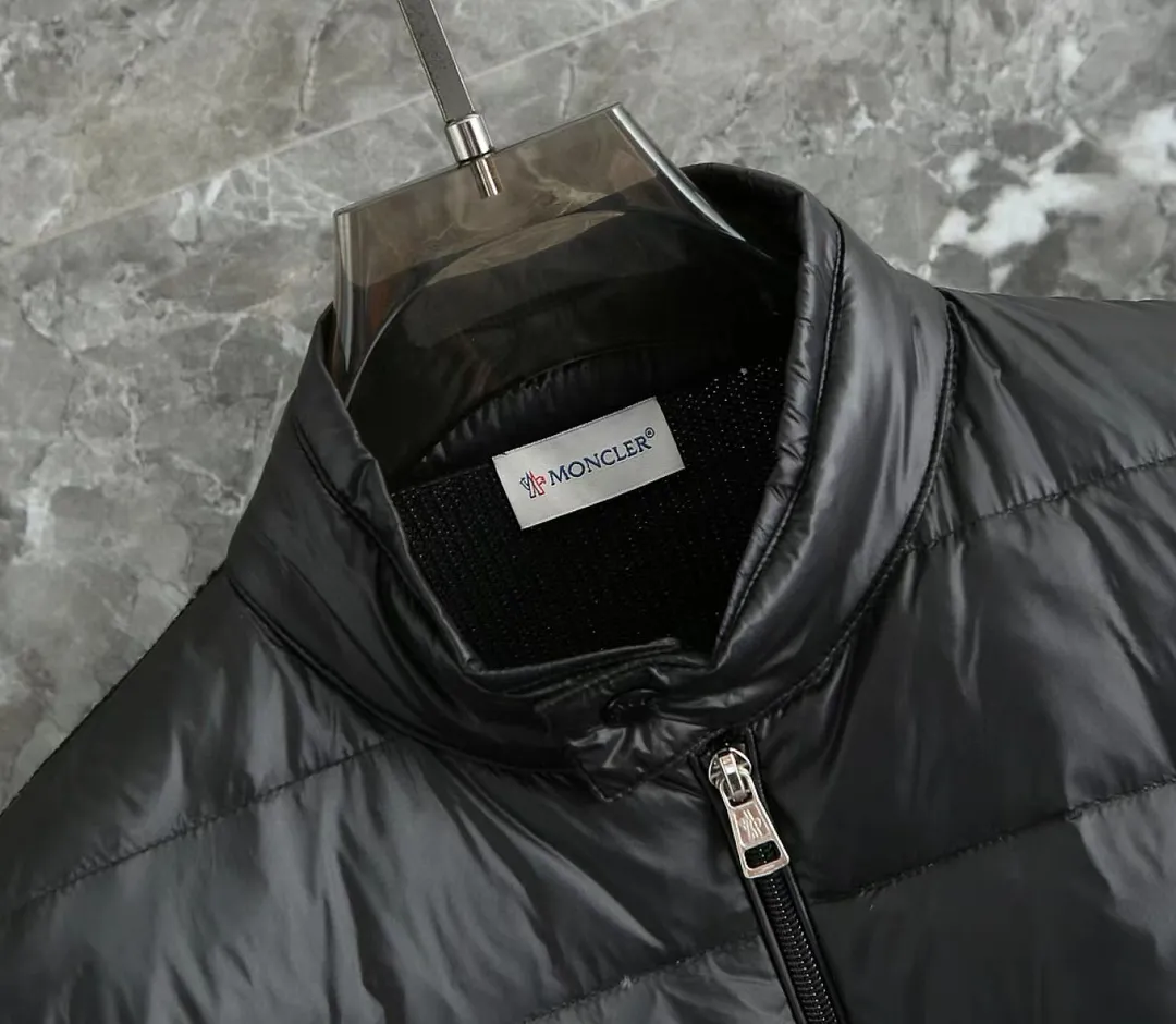 P680 9020# Spot Moncler Moncler 25 new men's wool knitted stitching stand-up collar thin down jacket
