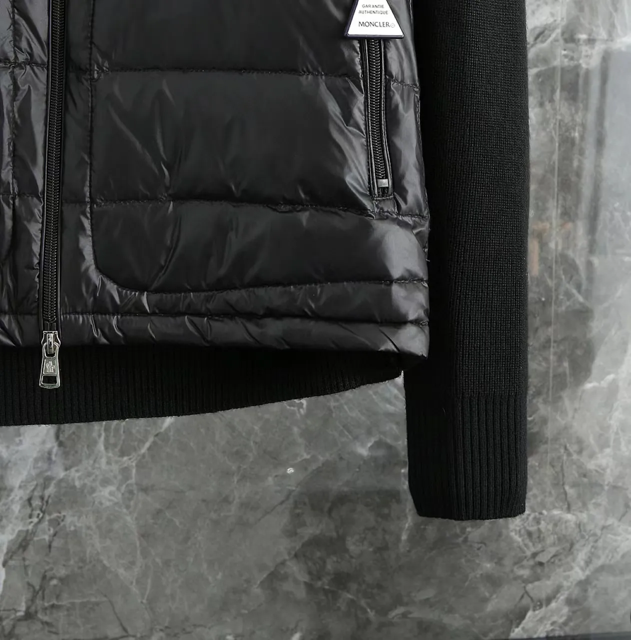 P680 9020# Spot Moncler Moncler 25 new men's wool knitted stitching stand-up collar thin down jacket