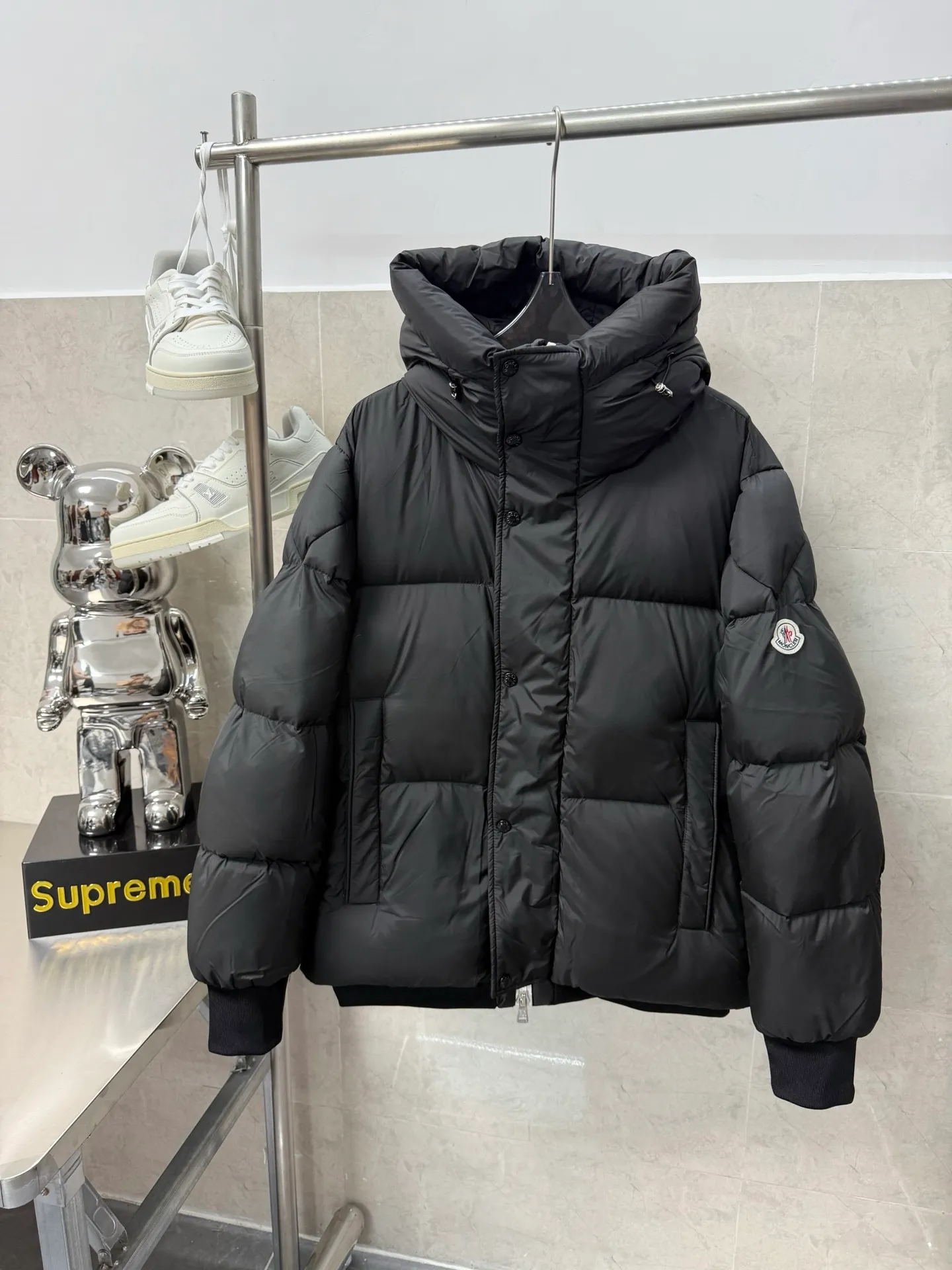 P980 Moncler autumn and winter new down jacket, top version, original customized hardware accessories, fully imported and original customized, full and fluffy, super heavy-duty, excellent fabric workmanship, perfect and super soft color, black, light khaki, size: 12345