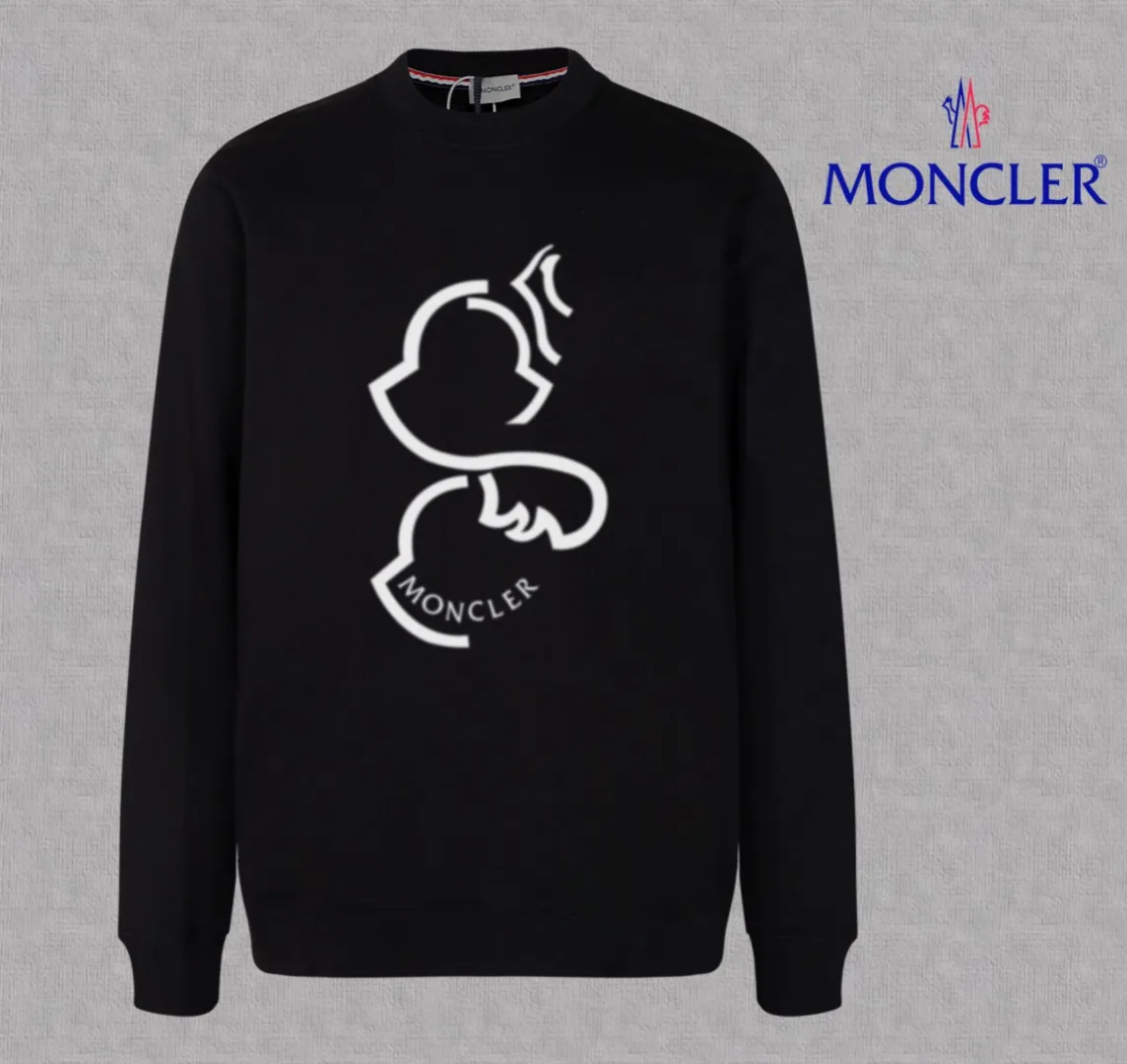 P210 High-version sweatshirt) [Long-term stock] 〖𝐌𝐎𝐍𝐂𝐋𝐄𝐑~Mask〗 Made of 440g heavy-weight fabric. It is different from the market currency. It can be matched with any variety and is properly handsome. 😎The whole dress is made of double waistcoats. The double waistcoats make the whole dress more three-dimensional. Not ordinary factories can do such fine work. 2025 Spring runway version of the T stage, on sale at the counter, round neck terry sweatshirt, high-end double-strand pure cotton, custom-made stretch ribs, dyed in the same vat, complete with three standards, matched with exquisite embroidered LOGO on the chest, simple and advanced, same style for men and women. Color: black, apricot, white, size: S M L XL 2XL