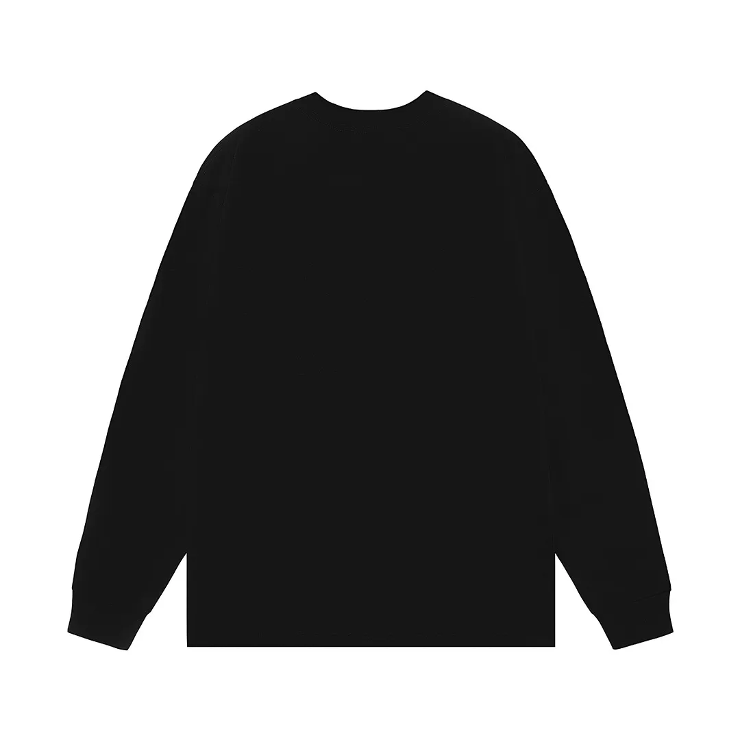 P170 Moncler 2025 new model, light luxury, cross printed letter logo, same style for men and women, long-sleeved T-shirt ·Customized 300g 100% double yarn pure cotton fabric ·Dyeing 32 count double-strand thread ·Collar label, hangtag, main mark and three labels complete Color: Black Size: XS S M L
