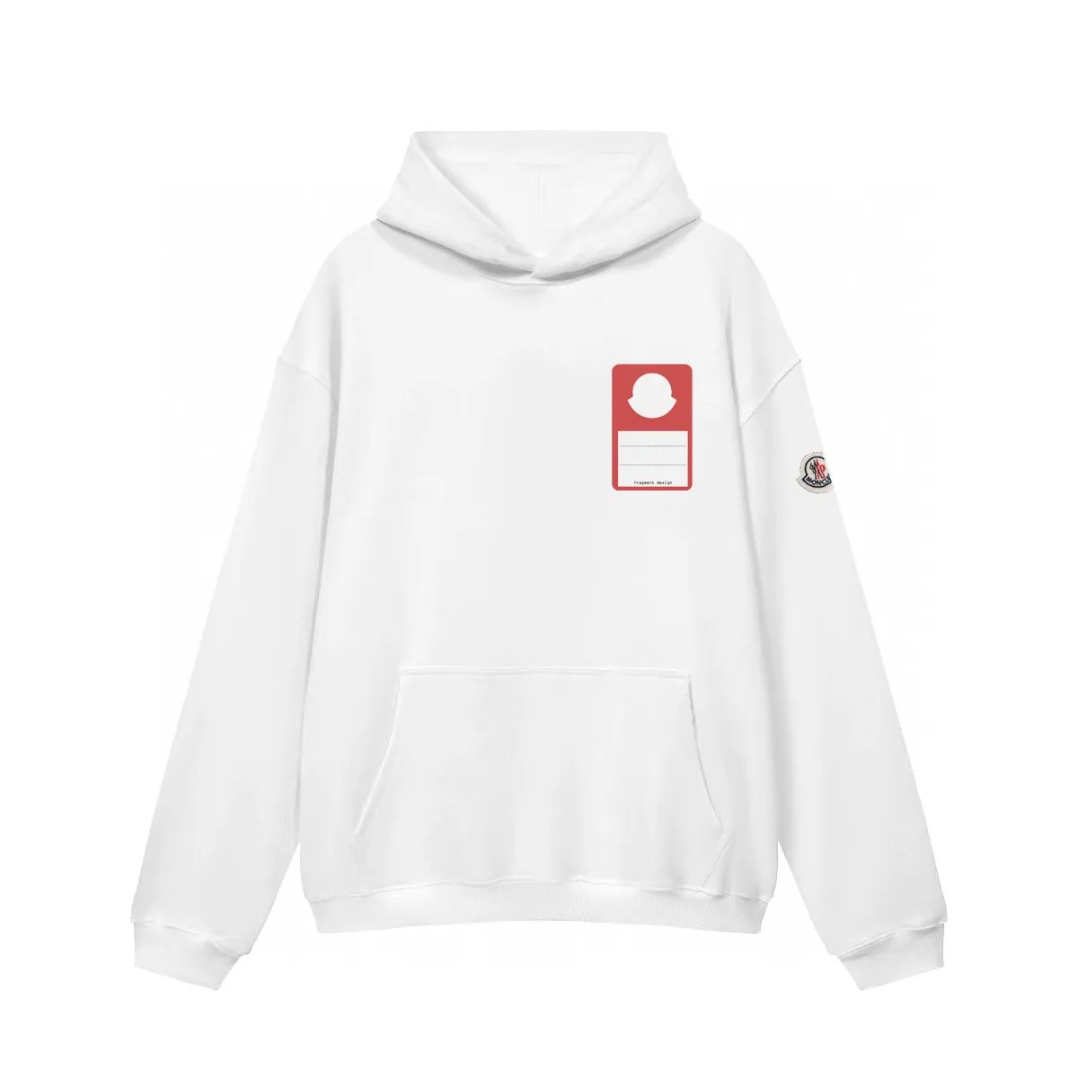 P270 Recommended with confidence, Moncler Mouth Mouth 480g Velvet Printed Hooded Sweatshirt Australian velvet fabric is soft and comfortable, does not shrink, deform, and does not pill) Original customized accessories Collar label Wash mark Hang tag Packaging (perfect details) Color White Black Size XS-L - Copy (19)