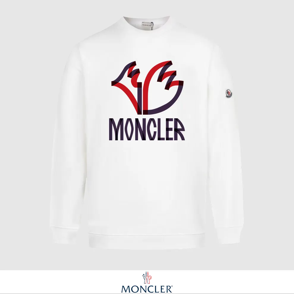 P240 Recommend the most popular Moncler masked 380g printed terry crew neck sweatshirt. Breathable pure cotton fabric. The texture is very soft and comfortable. No shrinkage, no deformation, no pilling). Original customized accessories. Collar label. Wash mark. Hang tag. Packaging (perfect details). Color: White. Black. Size: XS S M L.