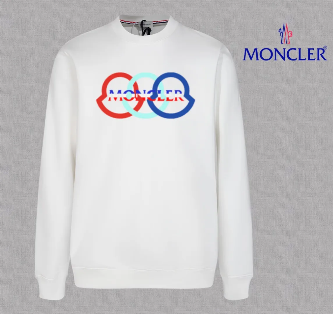P210 High-version sweatshirt) [Long-term stock] 〖𝐌𝐎𝐍𝐂𝐋𝐄𝐑~Mask〗 Made of 440g heavy-weight fabric. It is different from the market currency. It can be matched with any variety and is properly handsome. 😎The whole dress is made of double waistcoats. The double waistcoats make the whole dress more three-dimensional. Not ordinary factories can do such fine work. 2025 Spring runway version of the T stage, on sale at the counter, round neck terry sweatshirt, high-end double-strand pure cotton, custom-made stretch ribs, dyed in the same vat, complete with three standards, matched with exquisite embroidered LOGO on the chest, simple and advanced, same style for men and women. Color: black, apricot, white, size: S M L XL 2XL