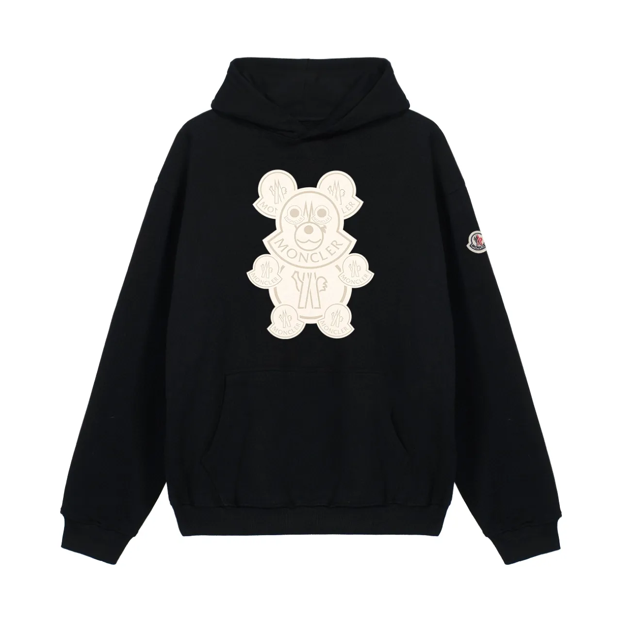 P270 Recommended with confidence, Moncler Mouth Mouth 480g Velvet Printed Hooded Sweatshirt, Australian velvet fabric is soft and comfortable, does not shrink, does not deform, does not pill) Original customized accessories Collar label Wash mark Hang tag Packaging (perfect details) Color White Black Size XS-L - Copy (49) - Copy