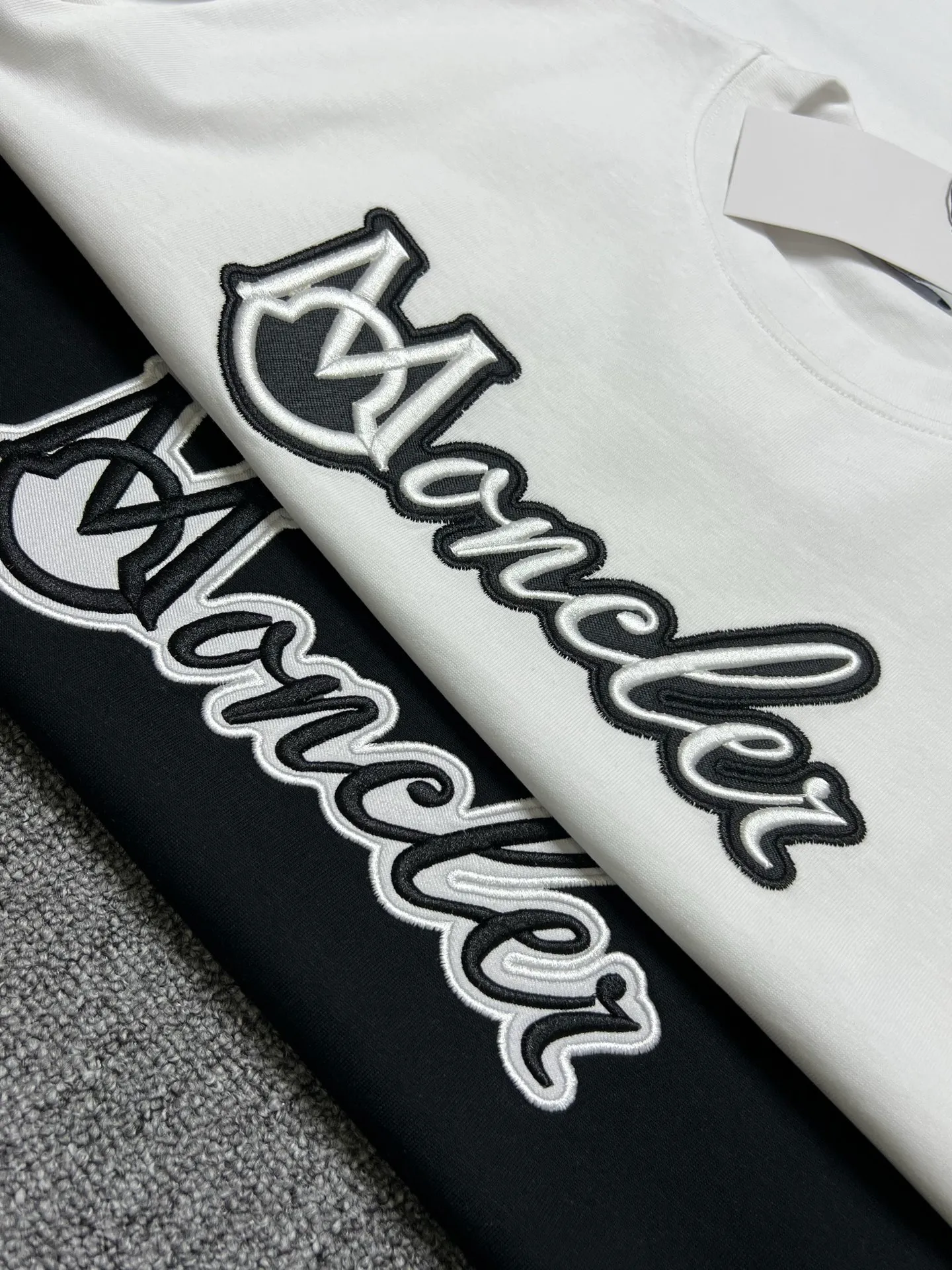 P160 MONCLER short-sleeved T-shirt Color: black white Size xs-L a Fabric: 280g