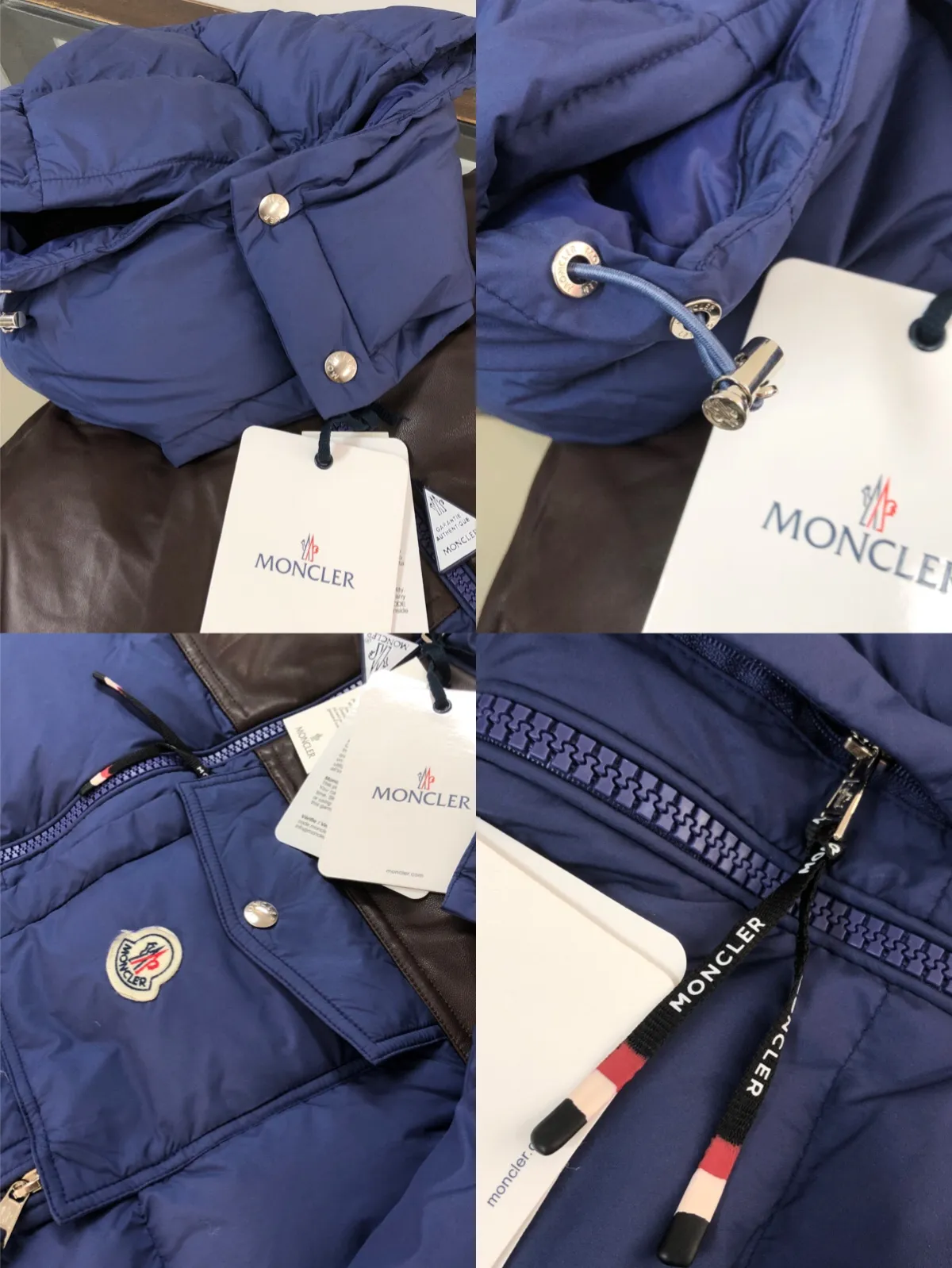 P1080 🆕⬆️Moncler Braye short men's down jacket jacket (imported sheepskin➕lamb wool splicing) 90 duck down filling Braye down jacket is made of water-repellent fabric, with wool trim and removable hood, it is the ideal companion for men's outdoor adventures!   Designed with exploration in mind, the Braye down jacket is made from water-repellent nylon. The cropped silhouette has a stand-up collar and is lined with the wool of a classic bomber jacket, a nod to the first aviators to fly over the North Pole. The chest patch pocket is inspired by the brand’s iconic Karakorum jacket, inspired by the first Italian explorers to summit K2. •Made from water-repellent fabric •Polyester lining •Down filling •Collar with fleece lining and snap-stud closure •Removable, adjustable hood with water-repellent fabric lining •Front and back yoke •Zip closure •Zip pockets •Leather pocket lip and chest pocket flap •Cuffs with snap closure •Elastic drawstring hem Size: 1-2-3-4-5 (M~3xl)