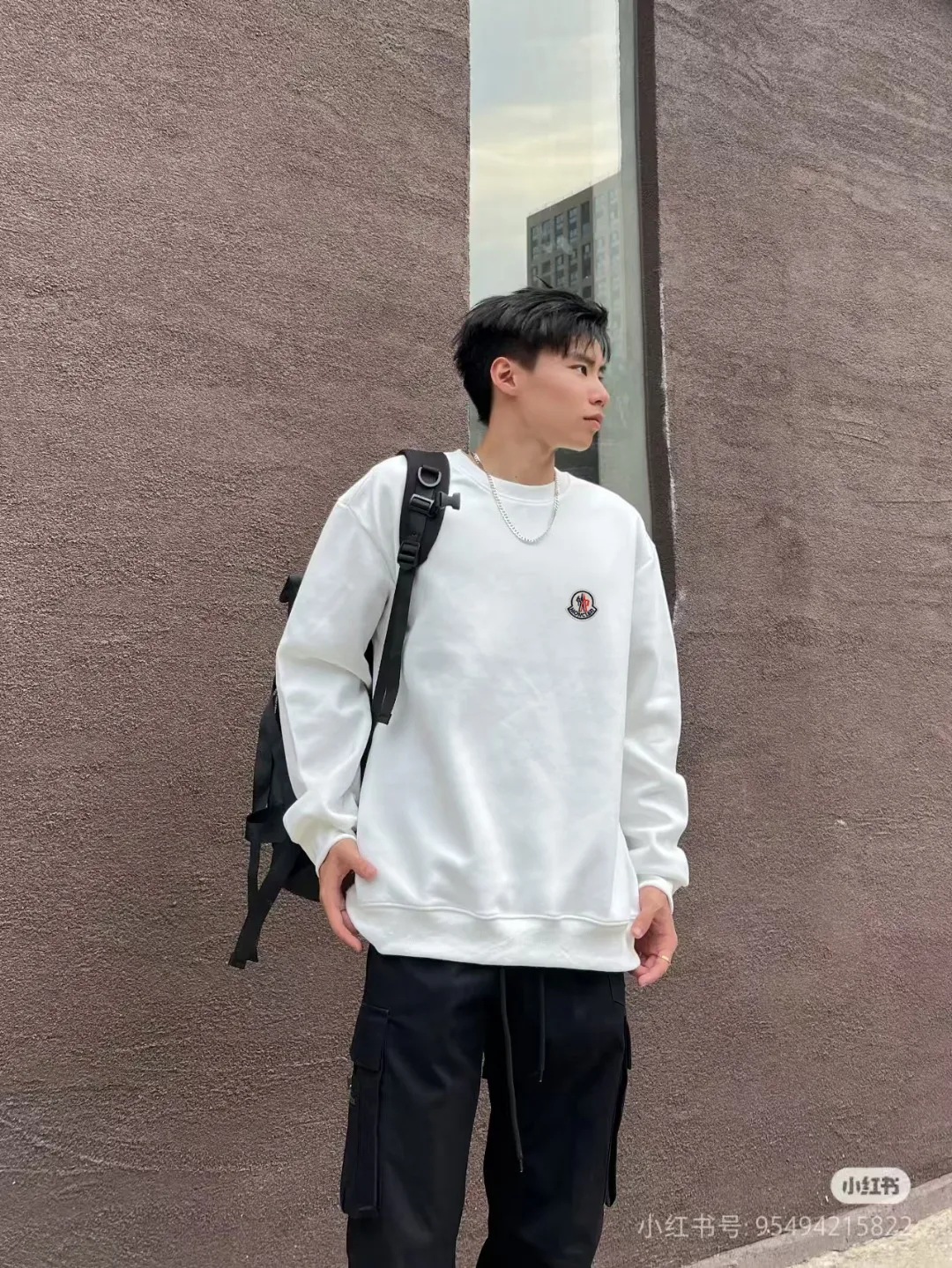 P200 [Moncler] 2025 autumn and winter new round neck sweatshirt High-end pure cotton double-ply 400g heavy terry cloth fabric Color: Black White Size: S M L XL 2XL