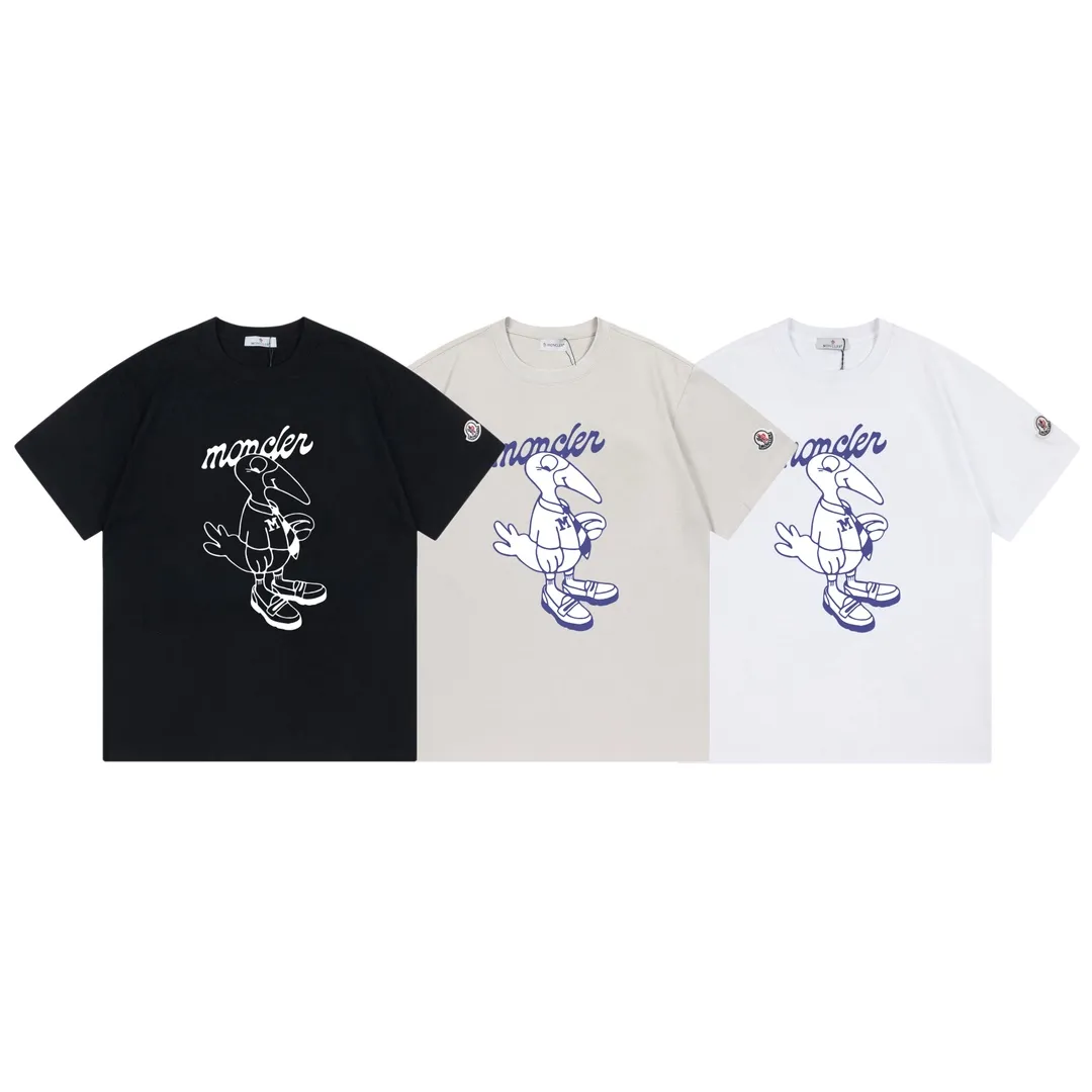 P150 Moncler 2026 early spring new style Mascot letter logo Customized small armband Same style for men and women Short-sleeved T-shirt ·Customized 300g 100% double yarn pure cotton fabric ·Dyeing 32 count double-strand thread ·Collar label, hangtag, main mark and three labels complete Color: Gray Size: XS S M L