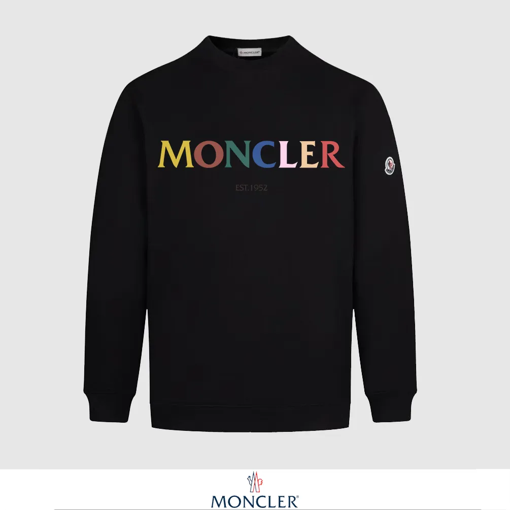 P240 Recommend the most popular Moncler masked 380g printed terry crew neck sweatshirt. Breathable pure cotton fabric. The texture is very soft and comfortable. No shrinkage, no deformation, no pilling). Original customized accessories. Collar label. Wash mark. Hang tag. Packaging (perfect details). Color: White. Black. Size: XS S M L.