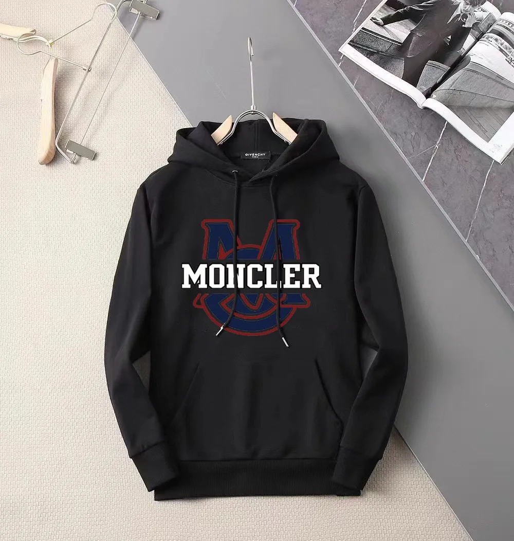 P220 brand [MONCLER Mouth Mouth] (good news for fat people) 2025ss spring latest long-sleeved hooded sweatshirt, on sale simultaneously on the official website. Refreshing and breathable. Made of top Tencel Roman. Comfortable and soft. 3D three-dimensional clarity. Super fashion sense. Great gift for your own use. Size: M-5XL (can wear up to 220 pounds)