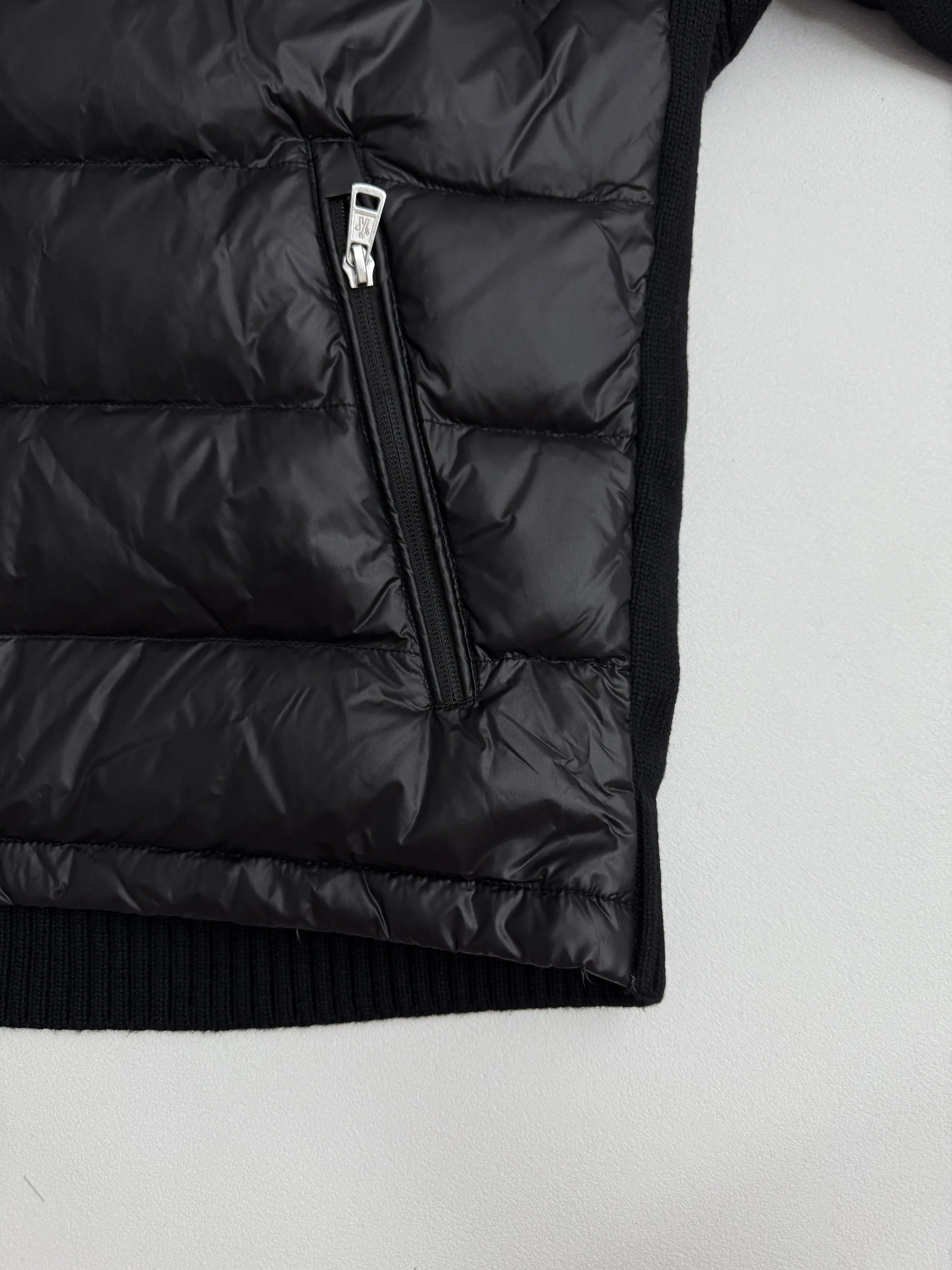 P810 Moncler wool knitted patchwork down jacket with armbands 1/2/3/4