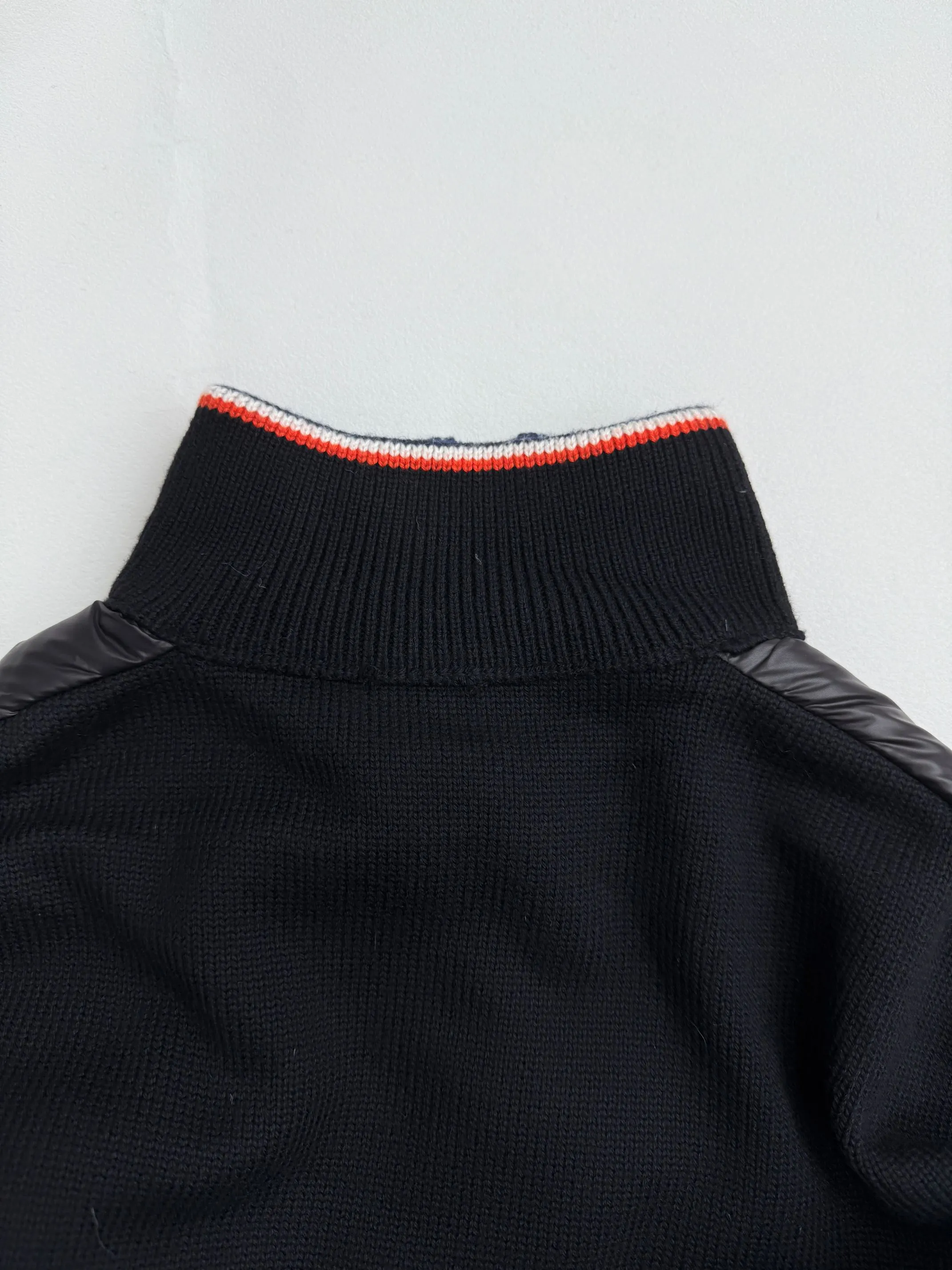 P810 Moncler wool knitted patchwork down jacket with armbands 1/2/3/4