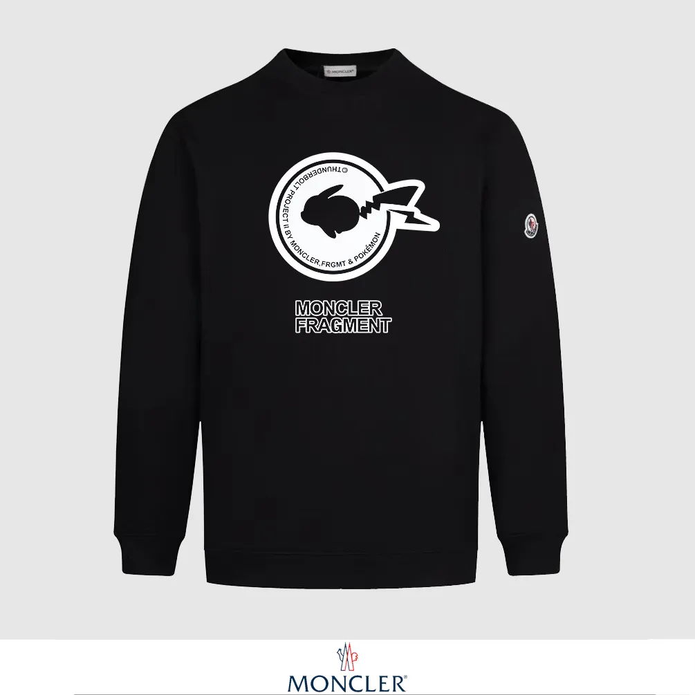 P240 Recommend the most popular Moncler masked 380g printed terry crew neck sweatshirt. Breathable pure cotton fabric. The texture is very soft and comfortable. No shrinkage, no deformation, no pilling). Original customized accessories. Collar label. Wash mark. Hang tag. Packaging (perfect details). Color: White. Black. Size: XS S M L.