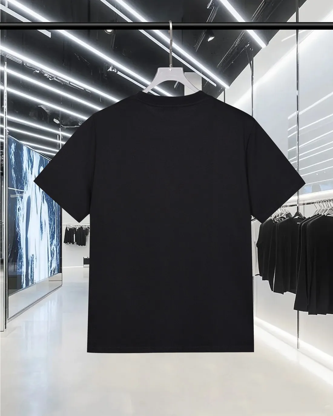 P150 MONCLER/Muzzled 300g pure cotton round neck short-sleeved T-shirt Brand classic Shark🦈 letter LOGO embossed process 2025ss official synchronization High version High quality Fashionable personality Versatile trend Pure original quality Original fabric Hang tag Collar label Washed wheat Complete with three standards Color: Black. White. Size: S M L XL XXL