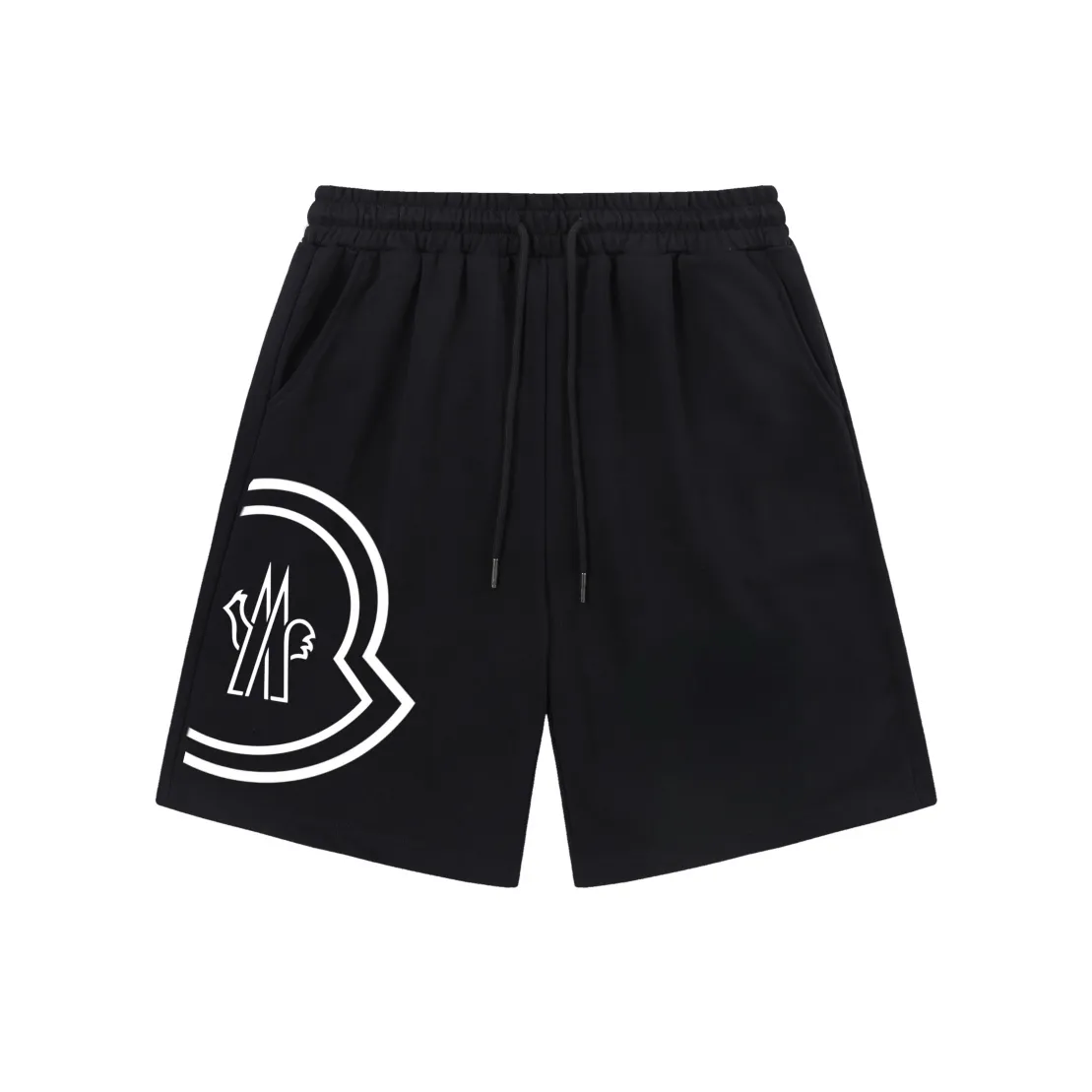 P170 Moncler 2025 new style, light luxury, defective logo printing, essential for daily commuting for men and women, casual shorts · Customized terry fabric · Elastic + drawstring adjustable waist · Complete waist tag and three wash marks Color: Black Size: XS S M L