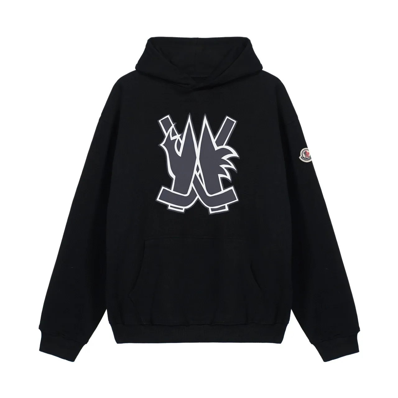 P270 Recommended model that will not be sold off the shelves, Moncler Mouth Mouth 480g velvet printed hooded sweatshirt, Australian velvet fabric is soft and comfortable, does not shrink, does not deform, does not pill) Original customized accessories Collar label Wash mark Hang tag Packaging (perfect details) Color White Black Size XS-L - Copy (62) - Copy - Copy