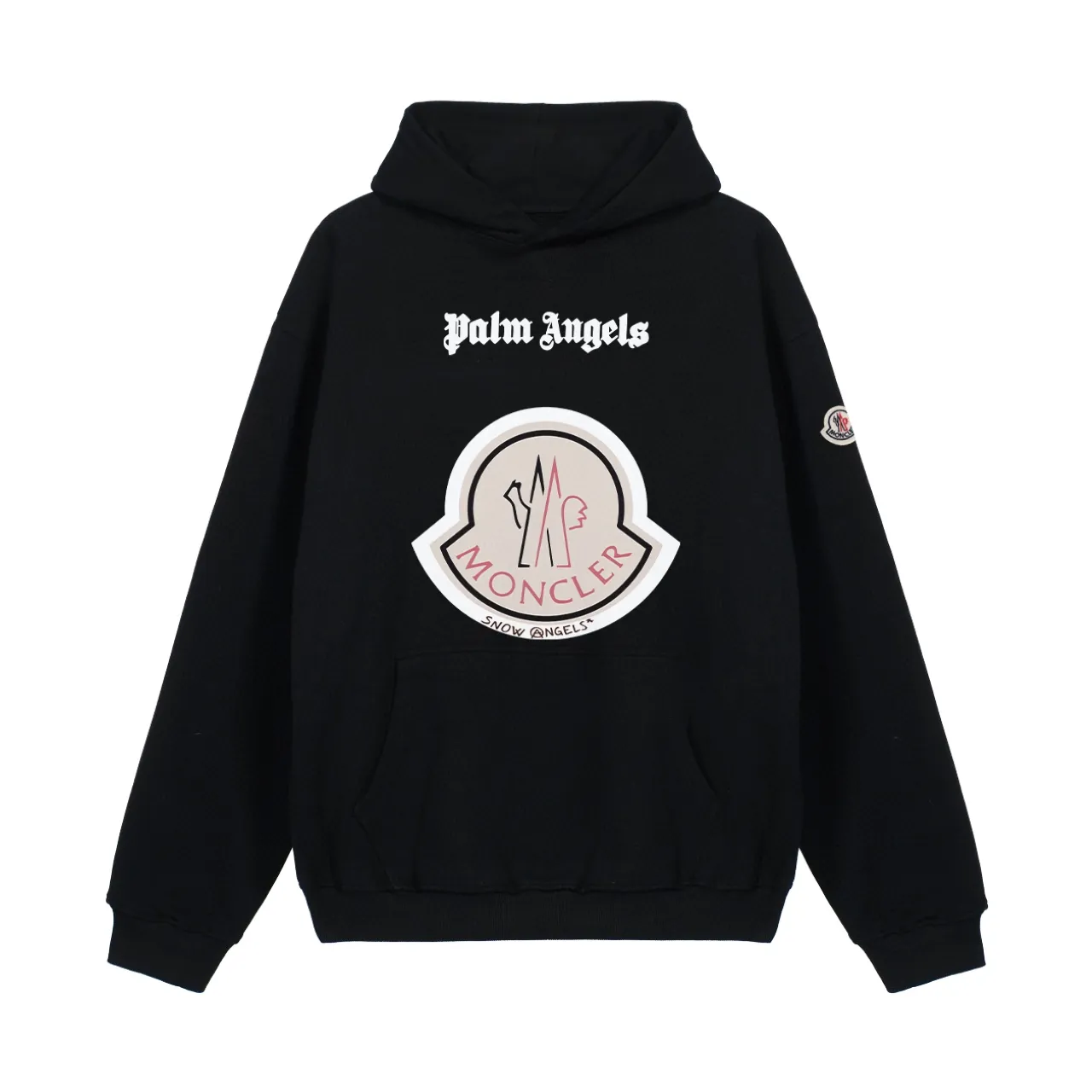 P270 Recommended model that will not be sold off the shelves, Moncler Mouth Mouth 480g velvet printed hooded sweatshirt, Australian velvet fabric is soft and comfortable, does not shrink, does not deform, does not pill) Original customized accessories Collar label Wash mark Hang tag Packaging (perfect details) Color White Black Size XS-L - Copy (2)