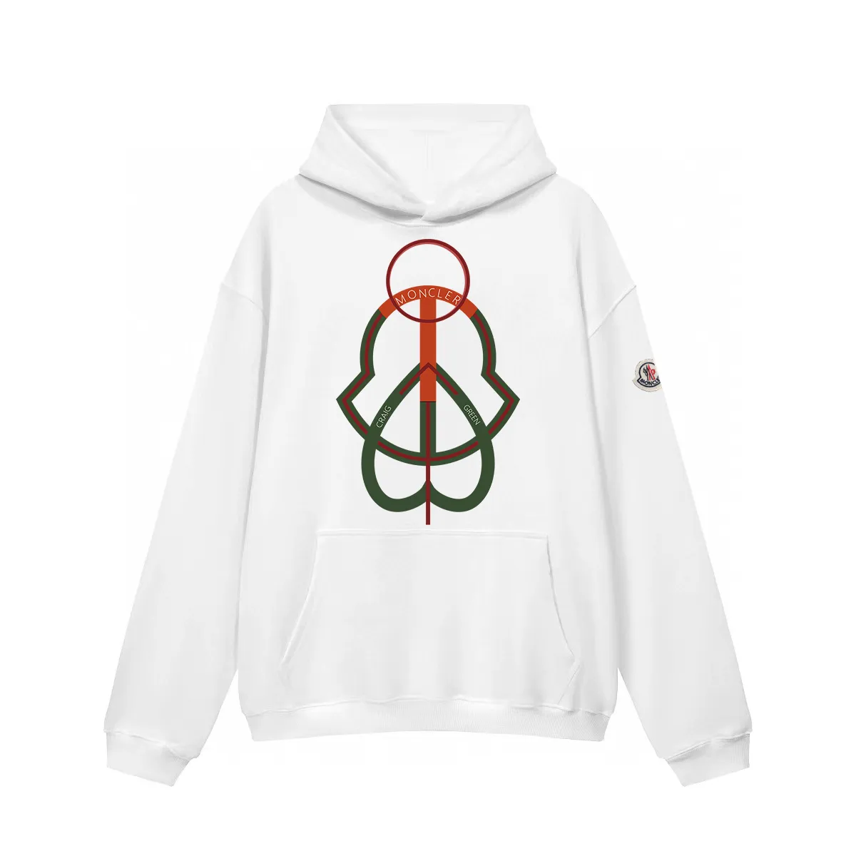 P270 Recommend with confidence, Moncler Mouth Mouth 480g Velvet Printed Hooded Sweatshirt Australian velvet fabric is soft and comfortable, does not shrink, does not deform, does not pill) Original customized accessories Collar label Wash mark Hang tag Packaging (perfect details) Color White Black Size XS-L - Copy (24) - Copy