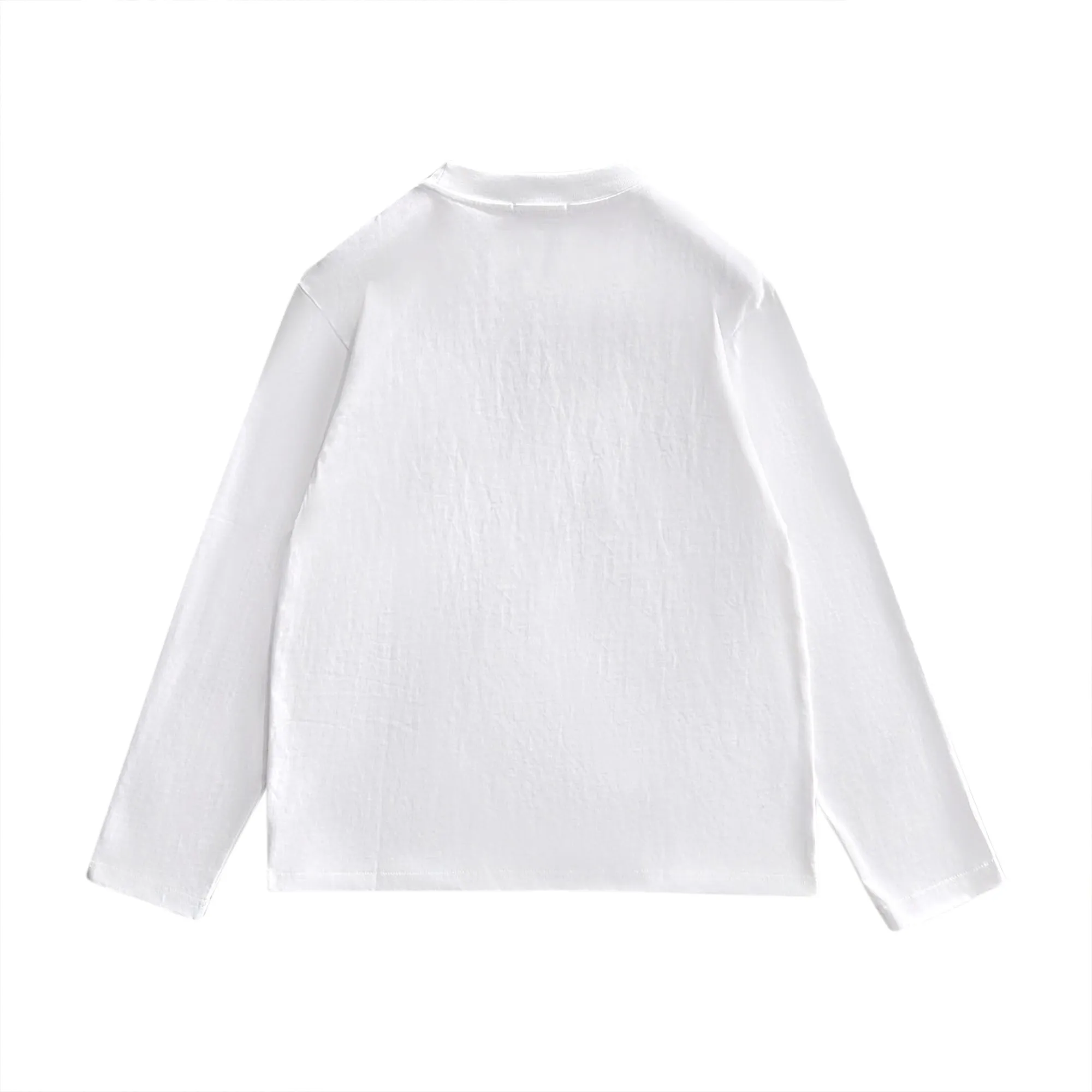 P190 Moncler 2025 new style Woven pocket splicing process Customized small logo Same style for men and women Long-sleeved T-shirt · Customized 280g pure cotton fabric · Custom dyed 32-count double-strand thread · Collar label, hangtag, main mark and three complete labels Color: White Size: XS S M L