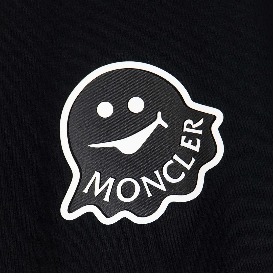 P190 💰 zp version [exclusive supply] MONCLER/muzzled 300g round neck short-sleeved T-shirt brand classic three-dimensional little monster offset printing letter LOGO embossed technology official synchronization high version high quality fashion personality versatile trend pure original quality original fabric hangtag collar label washed wheat three labels complete Color: black. White. Size: S M L XL XXL No.: WS10021