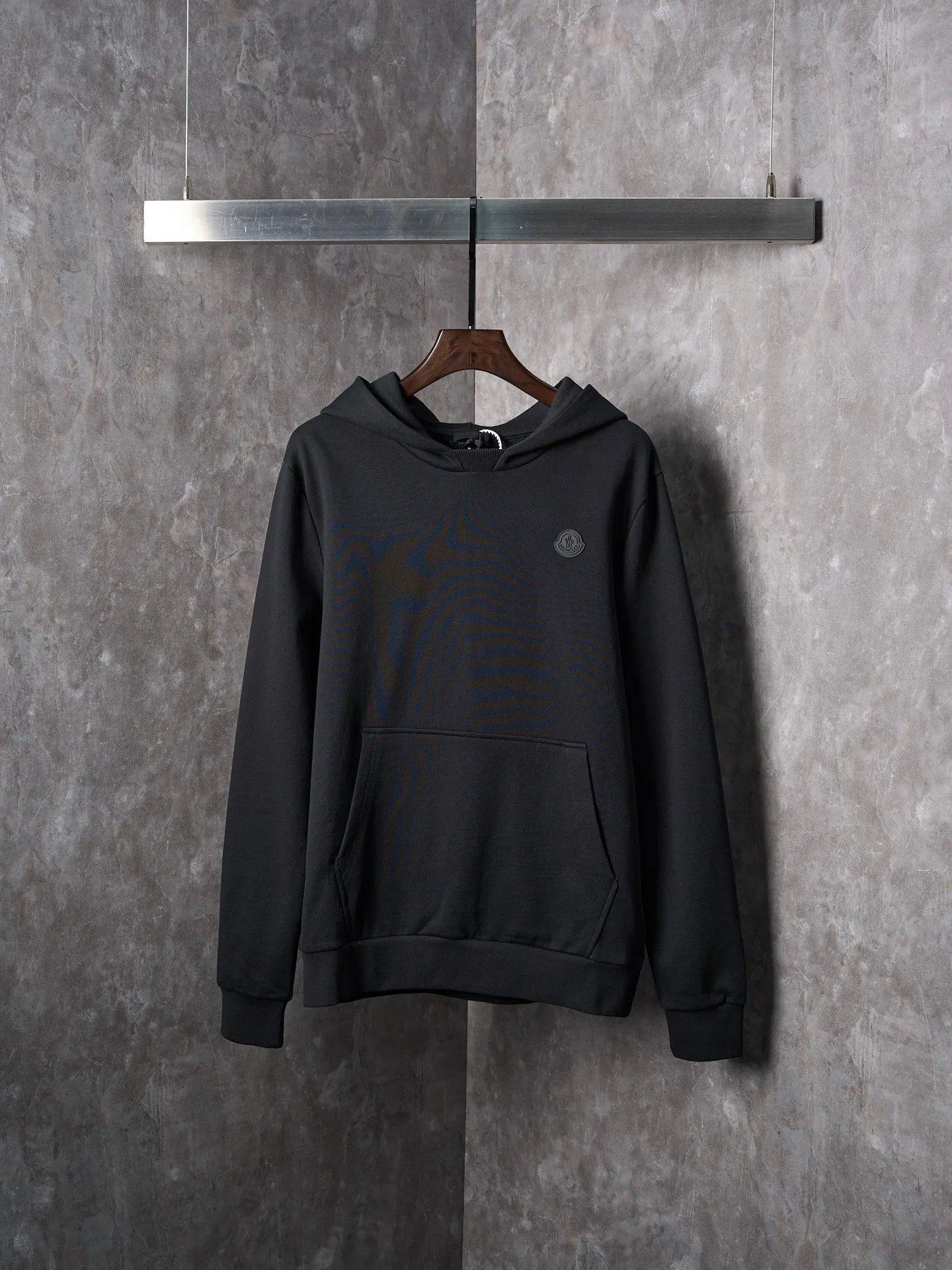 P460 Actual hanging auction] MONCLER/mask cotton same color hooded sweatshirt with back logo [Ready stock] S M L