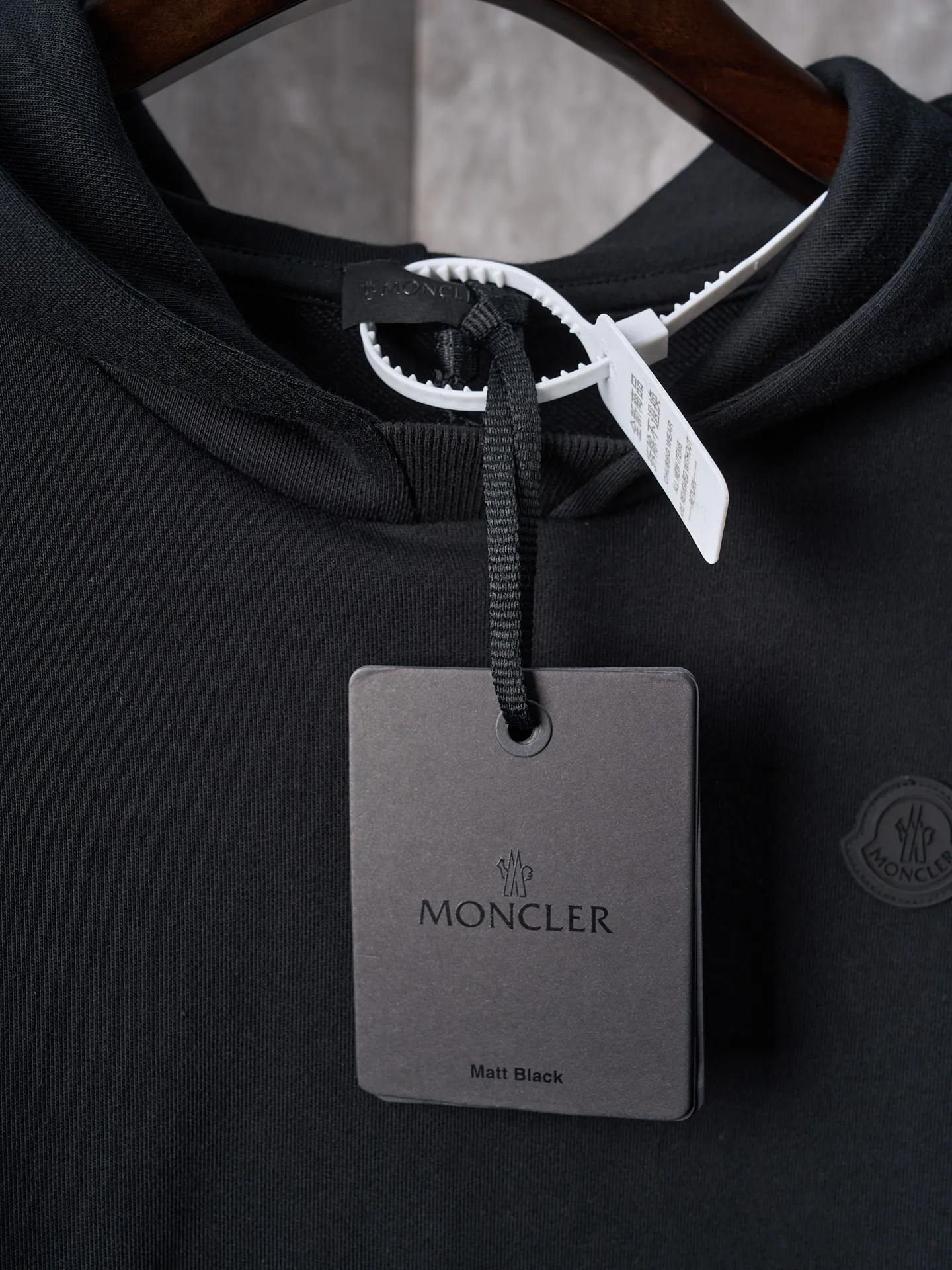 P460 Actual hanging auction] MONCLER/mask cotton same color hooded sweatshirt with back logo [Ready stock] S M L