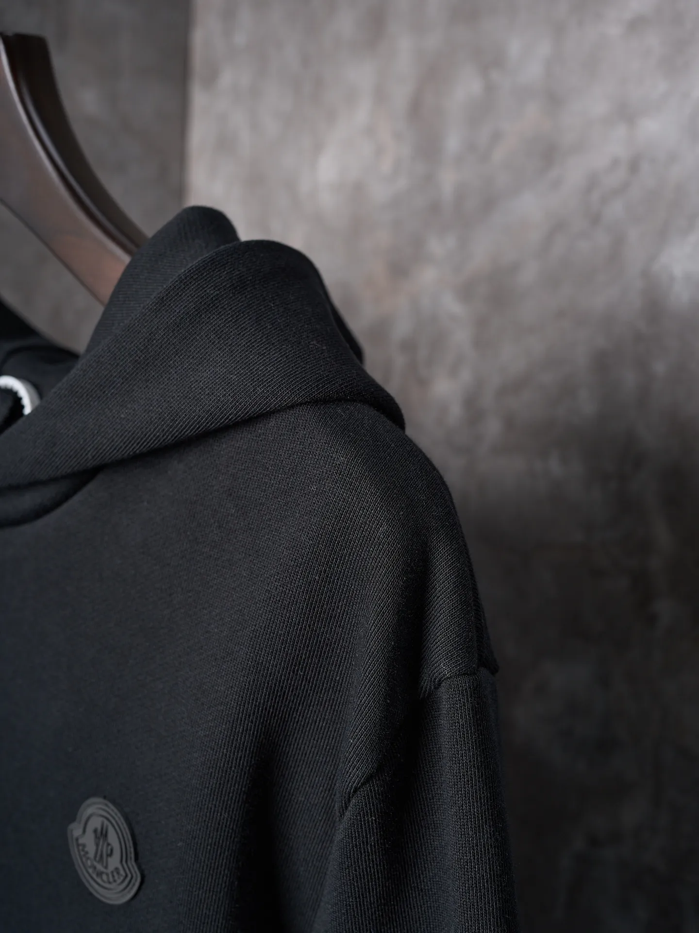 P460 Actual hanging auction] MONCLER/mask cotton same color hooded sweatshirt with back logo [Ready stock] S M L