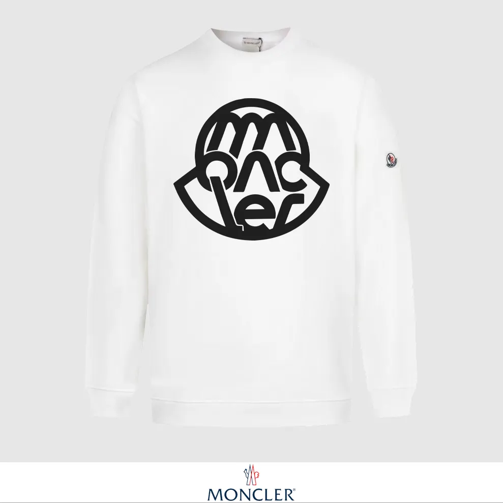 P240 Recommend the most popular Moncler masked 380g printed terry crew neck sweatshirt. Breathable pure cotton fabric. The texture is very soft and comfortable. No shrinkage, no deformation, no pilling). Original customized accessories. Collar label. Wash mark. Hang tag. Packaging (perfect details). Color: White. Black. Size: XS S M L.