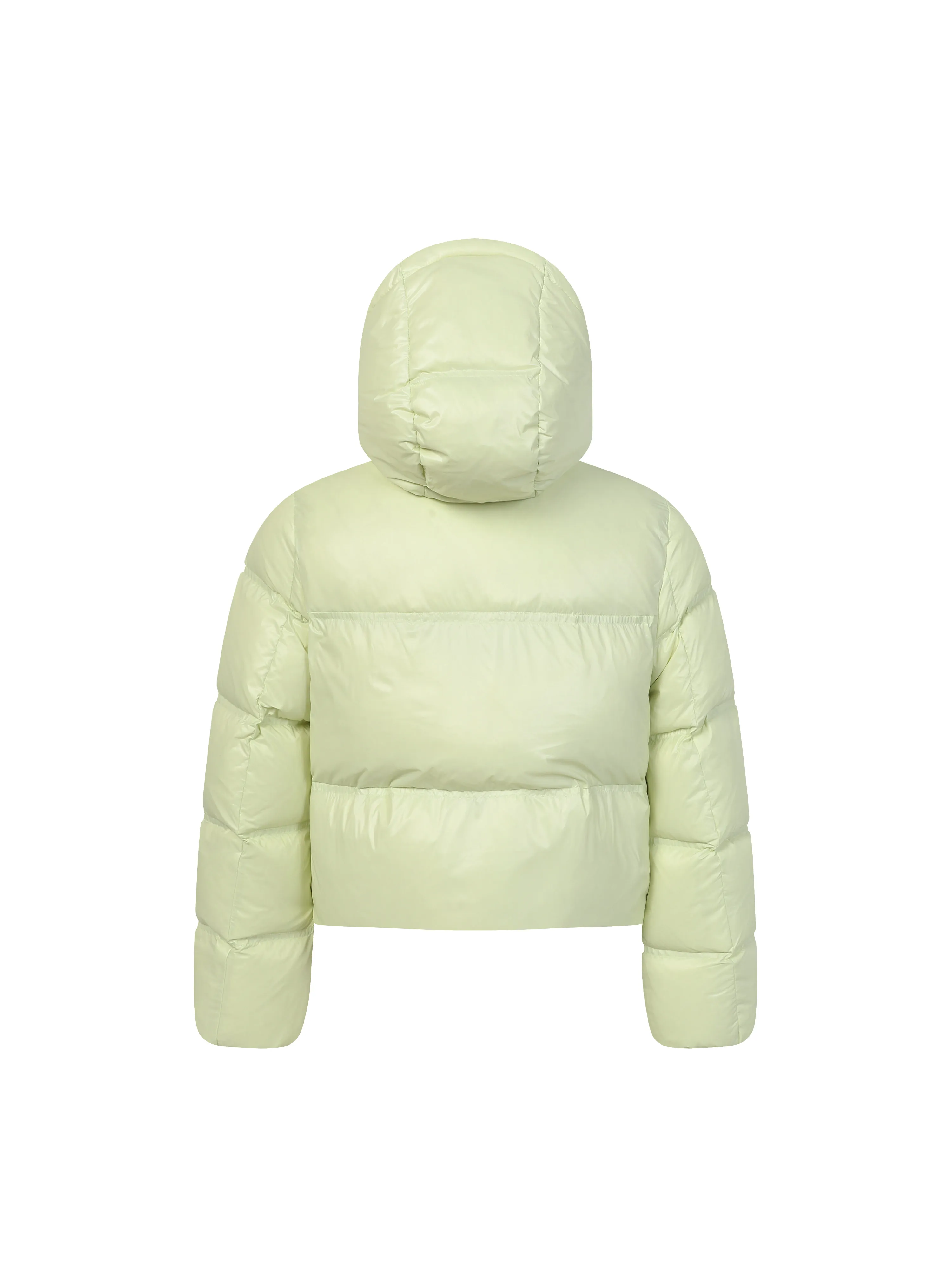 P920 Moncler/Meng Mouth Women's Square Quilted Hooded Short Down Jacket Fabric selection: Selected high-density super laqué nylon fabric, matched with lightweight down filling, and nylon lining design, which ensures excellent thermal performance while showing an avant-garde urban style.  Craftsmanship and details: The short silhouette is paired with innovative super laqué nylon fabric, which presents a unique glossy texture and perfectly blends functionality and fashion. Breakthrough asymmetrical tailoring, with double-button closure system. Three-dimensional geometric quilting technology, creating visual hierarchy through differentiated quilting sizes on the body and sleeves. Detachable and adjustable hood design to meet various dressing needs. Double closure system (zipper + snap button) ensures windproof and warm. Multifunctional storage space: zipper security pocket + snap-button chest pocket. Drawstring hem design, the tightness can be adjusted freely. 90 national standard high-quality white duck down: Selected high-loft down, weighing 210g, light and warm, with excellent temperature locking performance and good resilience.  Accessories: Customized armband Customized snap button Customized zipper puller Color: black/beige/green SIZE: 1/2/3/4