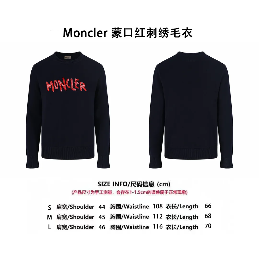 [Size Chart] Moncler Moncler embroidered logo crew neck sweater P460