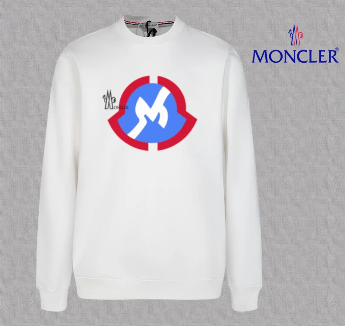 P210 High-version sweatshirt) [Long-term stock] 〖𝐌𝐎𝐍𝐂𝐋𝐄𝐑~Mask〗 Made of 440g heavy-weight fabric. It is different from the market currency. It can be matched with any variety and is properly handsome. 😎The whole dress is made of double waistcoats. The double waistcoats make the whole dress more three-dimensional. Not ordinary factories can do such fine work. 2025 Spring runway version of the T stage, on sale at the counter, round neck terry sweatshirt, high-end double-strand pure cotton, custom-made stretch ribs, dyed in the same vat, complete with three standards, matched with exquisite embroidered LOGO on the chest, simple and advanced, same style for men and women. Color: black, apricot, white, size: S M L XL 2XL