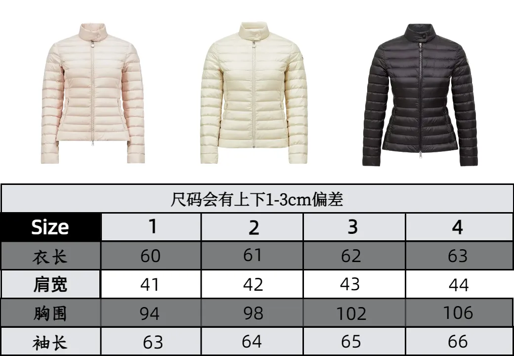 P1060 Moncler Igelle short down jacket for women. The Igelle down jacket is made of longve saison fabric and is suitable for mild weather. This nylon fabric is both warm and lightweight. Designed in a cropped silhouette, it has a slim fit and a nipped-in waist for a feminine silhouette. It is recommended to choose one size up.  Fabric: Made of longue saison fabric, Longue saison lining, filled with down (90 white goose down) Craftsmanship: zipper closure, zipper pockets, customized zigzag wool logo, customized clothing color matching hardware puller (supports NFC chip function) Color: pink black off-white Size: 1 2 3 4 4442040