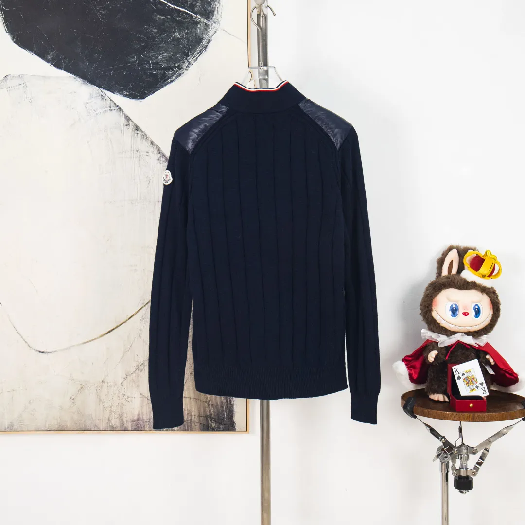 P760 💰zp version [Exclusive supply] Moncler Mouth 23 New Men's Thin Knitted Splicing Down Jacket Winter Regular Color: Blue Size: M L XL 2XL 3XL Number: MM10626