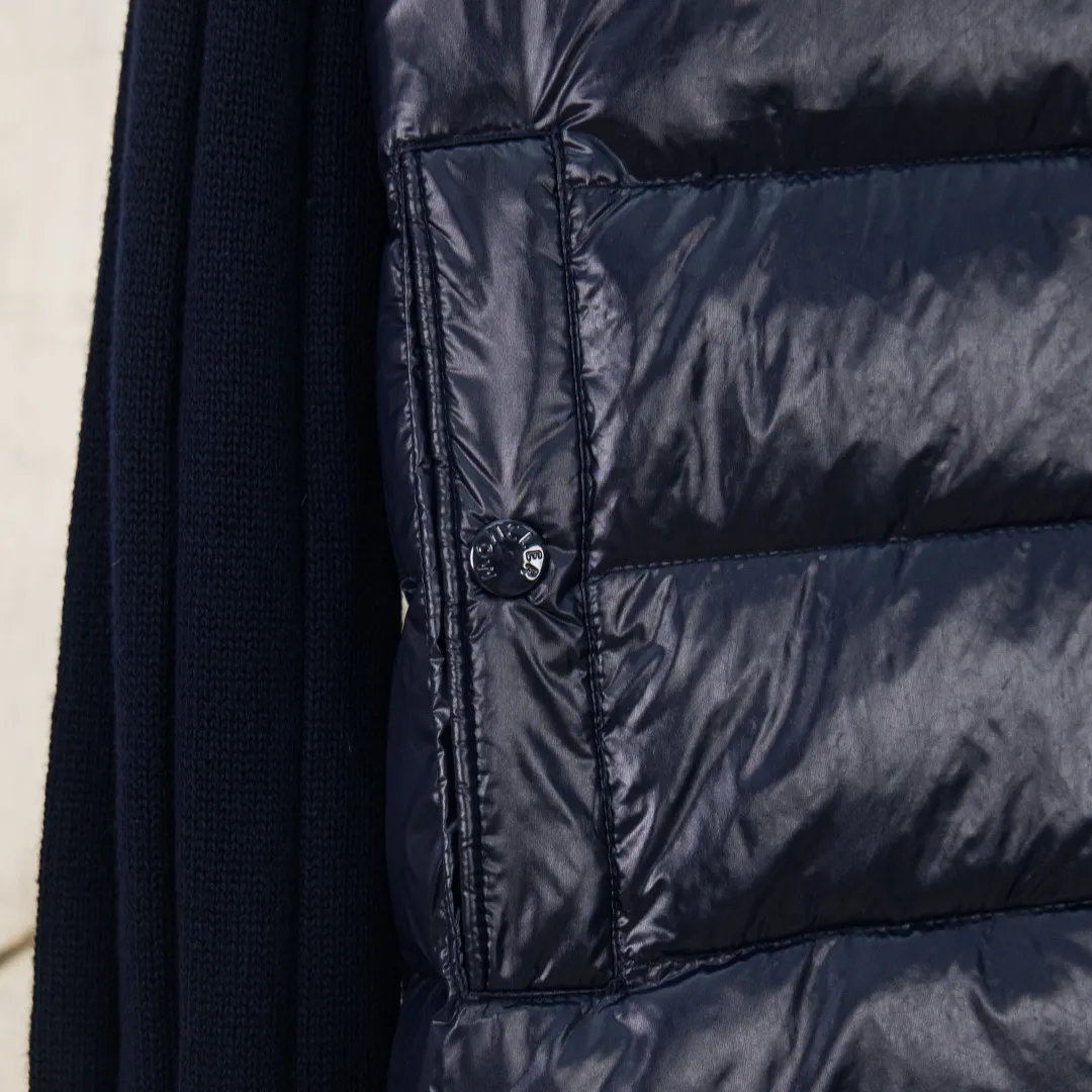 P760 💰zp version [Exclusive supply] Moncler Mouth 23 New Men's Thin Knitted Splicing Down Jacket Winter Regular Color: Blue Size: M L XL 2XL 3XL Number: MM10626