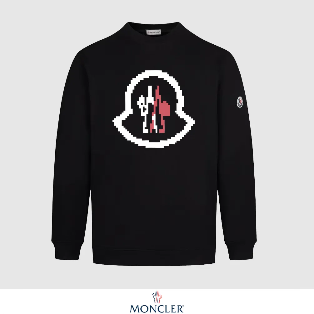 P240 Recommend the most popular Moncler masked 380g printed terry crew neck sweatshirt. Breathable pure cotton fabric. The texture is very soft and comfortable. No shrinkage, no deformation, no pilling). Original customized accessories. Collar label. Wash mark. Hang tag. Packaging (perfect details). Color: White. Black. Size: XS S M L.