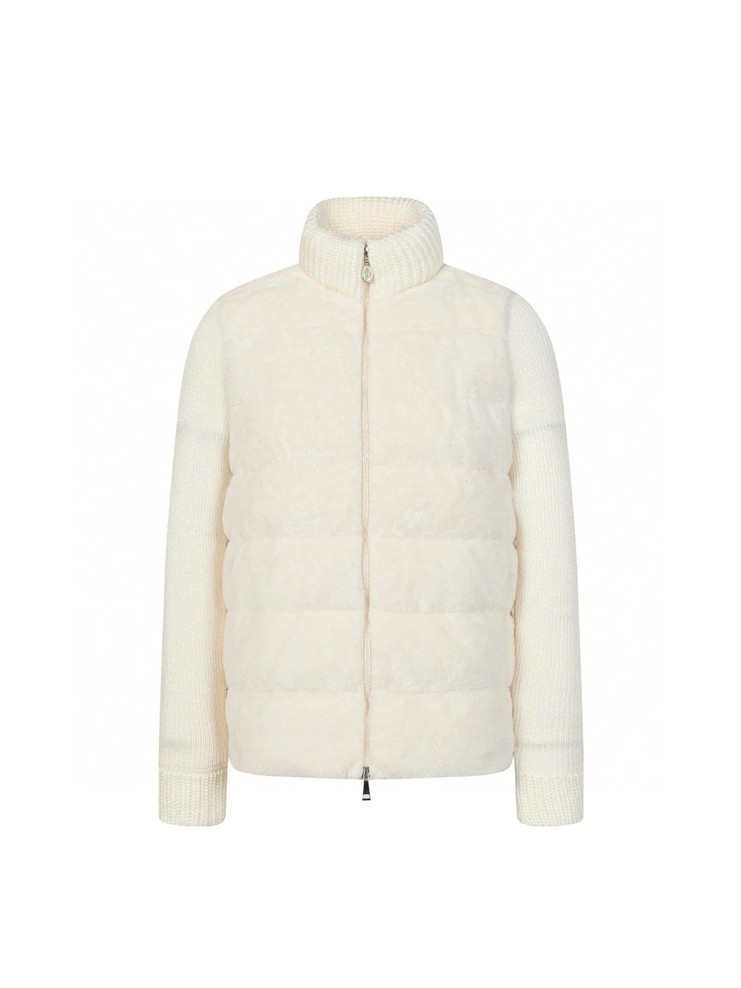 P580 🔥Moncler Women's Wool Teddy Down Jacket. This cardigan is made of wool and teddy style fabrics, providing a soft and comfortable wearing experience. Midweight knitted piece with down-filled front and back that can easily be worn as a outer layer in warmer weather. Fabric: Sleeves and collar made of woolen wool, Longue saison lining, 90% goose down, Craftsmanship: Front and back filled with down teddy style, purl stitch, 5 stitches, zipper closure, zipper pockets, ribbed cuffs Style: A75# Color: Pink White Gray Size: S M L