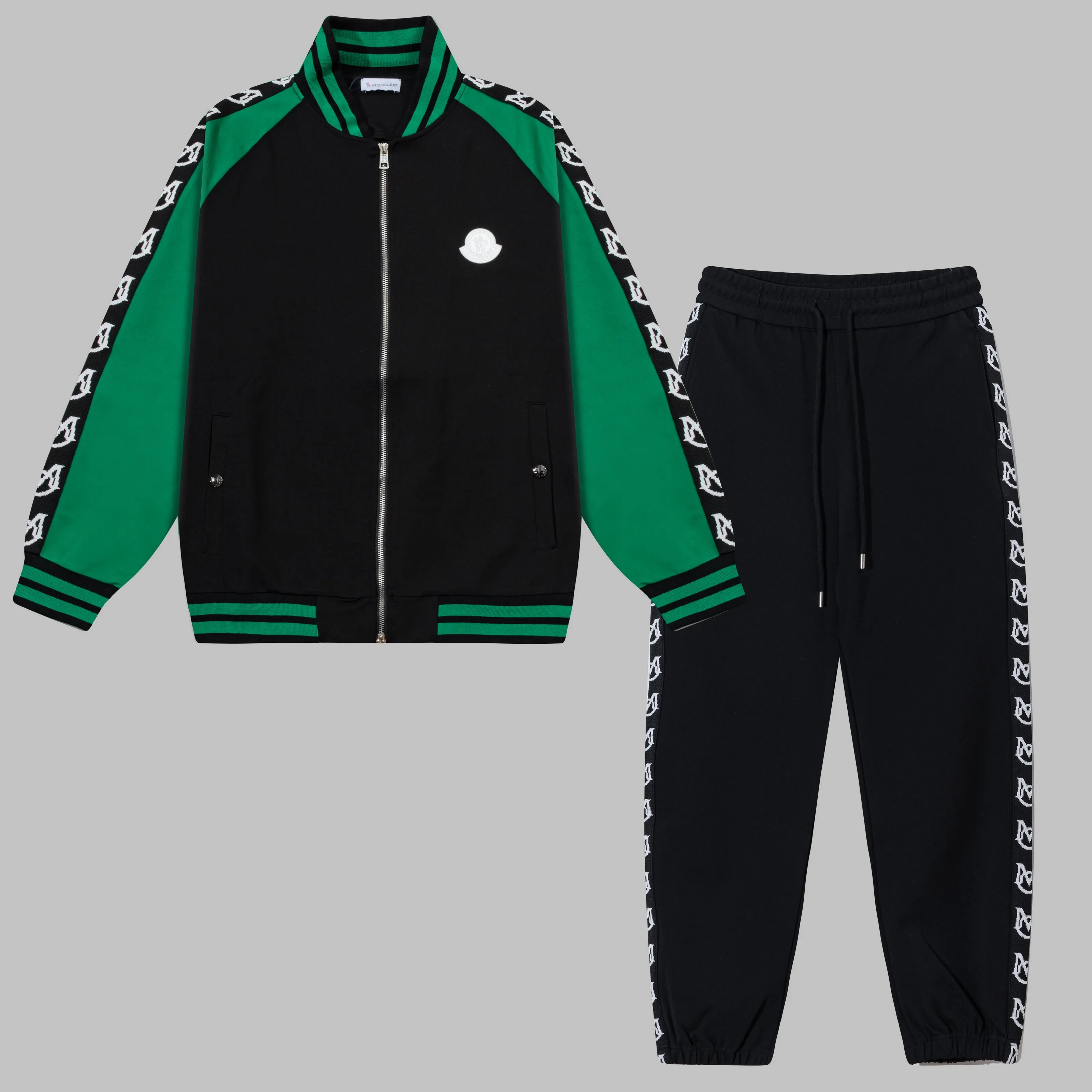 P270 MONCLER/Mask Custom fabric suit zipper jacket Color block design embroidered micro-label LOGO hand sleeve webbing technology Official synchronization High version High quality Fashion personality Versatile trend Pure original quality Original fabric Hang tag Collar label Washed wheat Complete three standards Color: black and white. Black green. Black yellow. Size: S-2XL